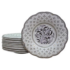 12 Vintage Wedgwood Etruria & Barlaston Scalloped Floral Dinner Serving Plate 9"
