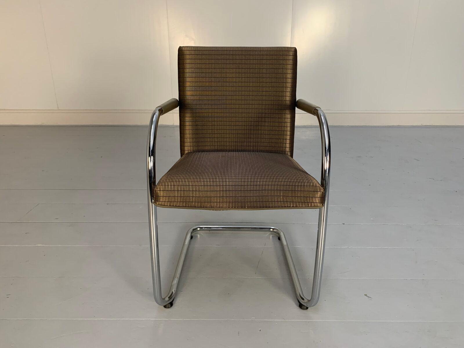 12 chaises de réunion Vitra « Visasoft » de salle à manger - en tissu et cuir dorés en vente 1