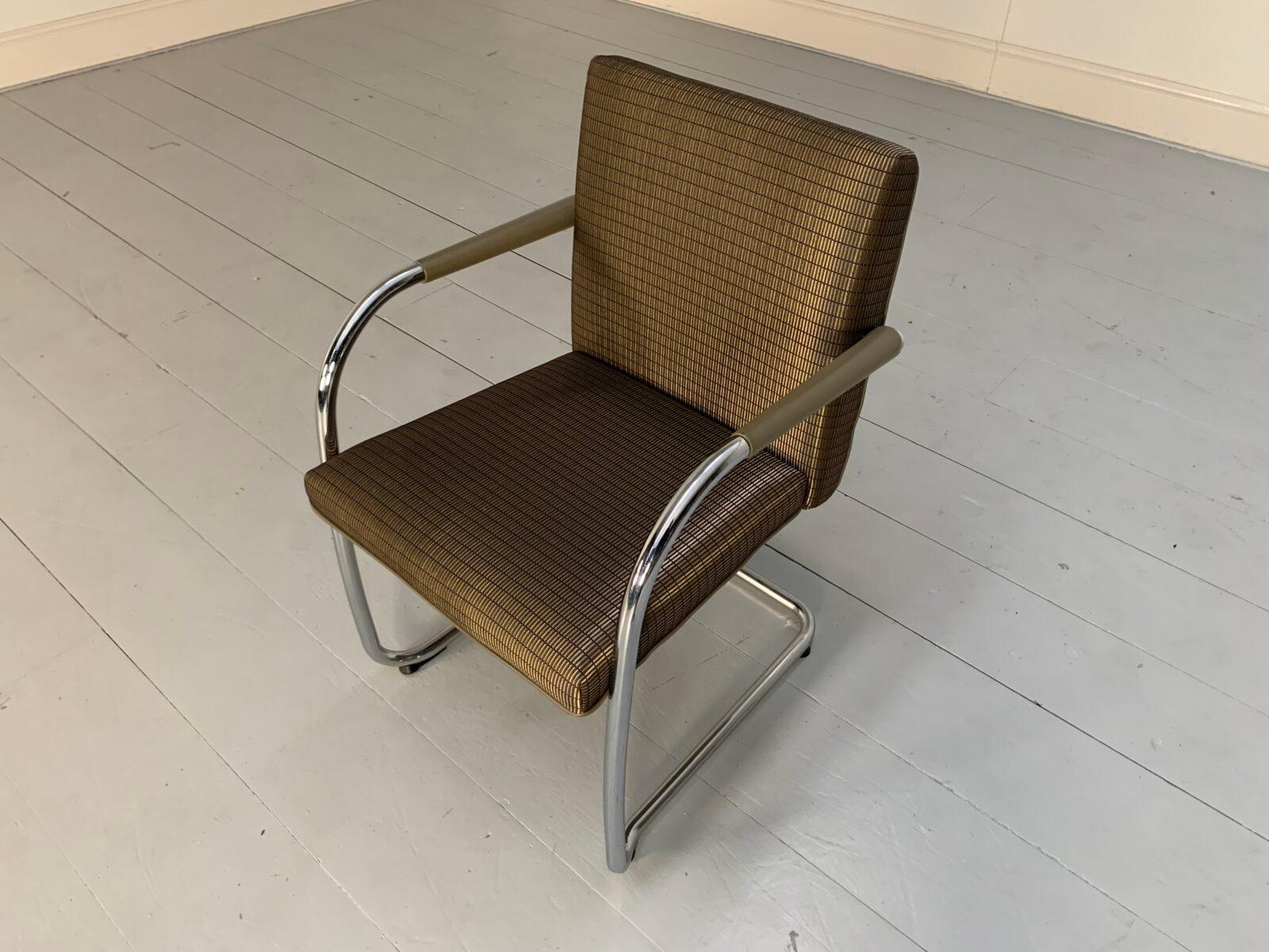 12 chaises de réunion Vitra « Visasoft » de salle à manger - en tissu et cuir dorés en vente 2