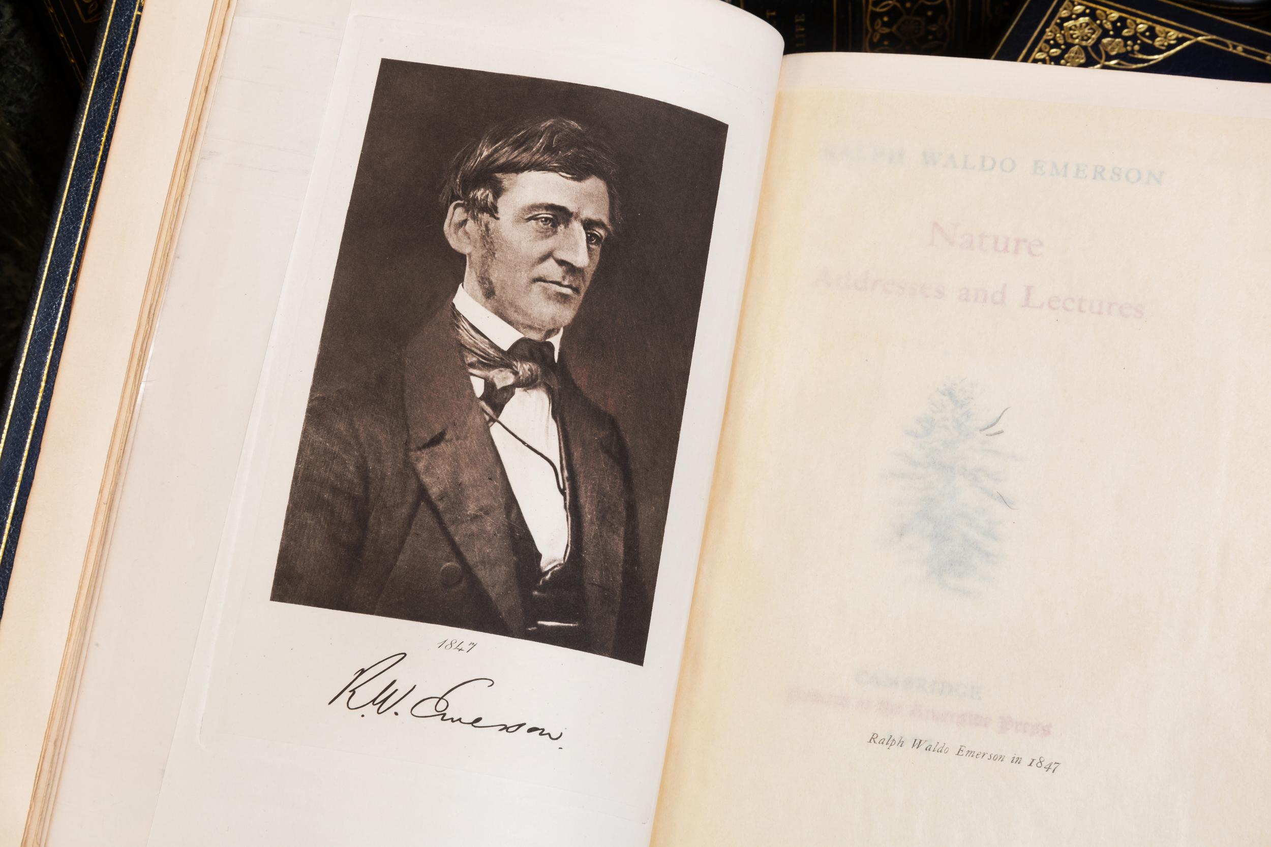 Leather 12 Volumes, Ralph Waldo Emerson, The Complete Works, Autograph Edition