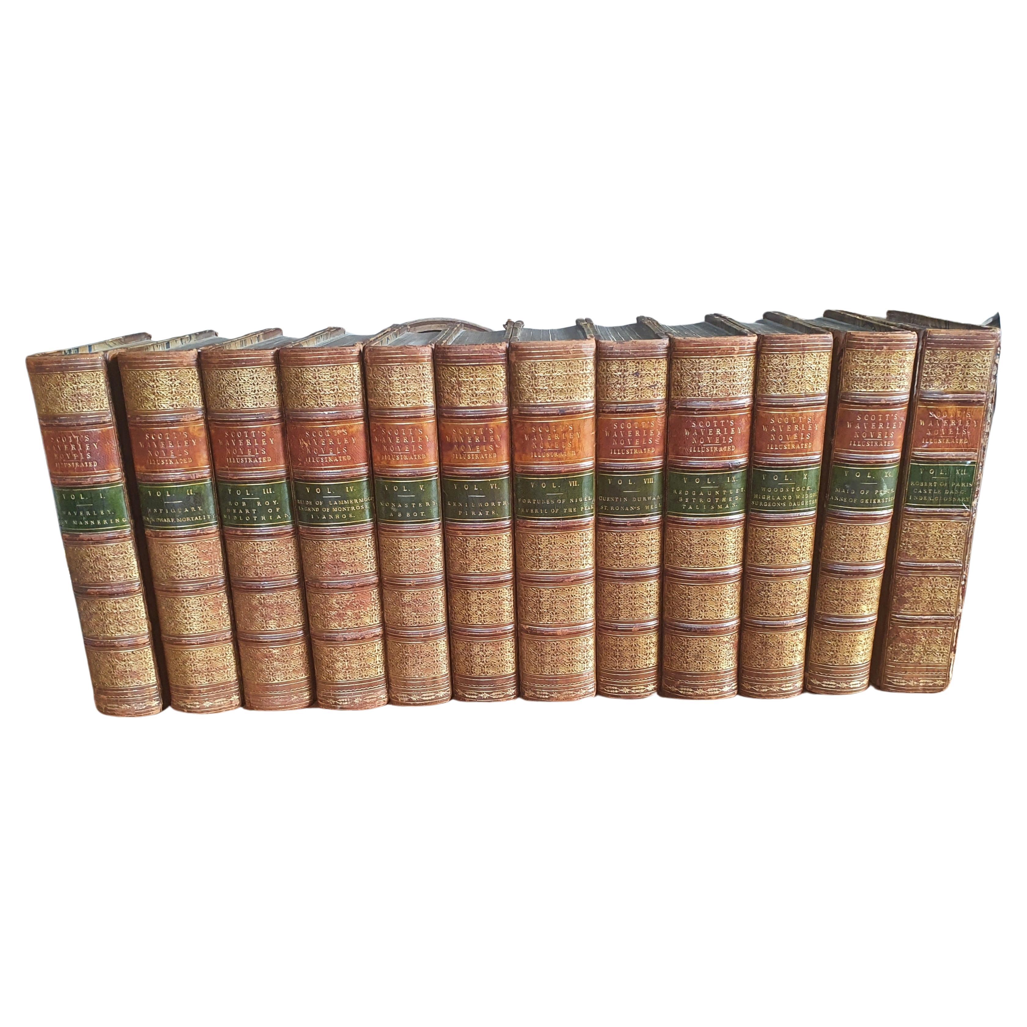 12 Volumes, Sir Walter Scott, The Waverly novels For Sale