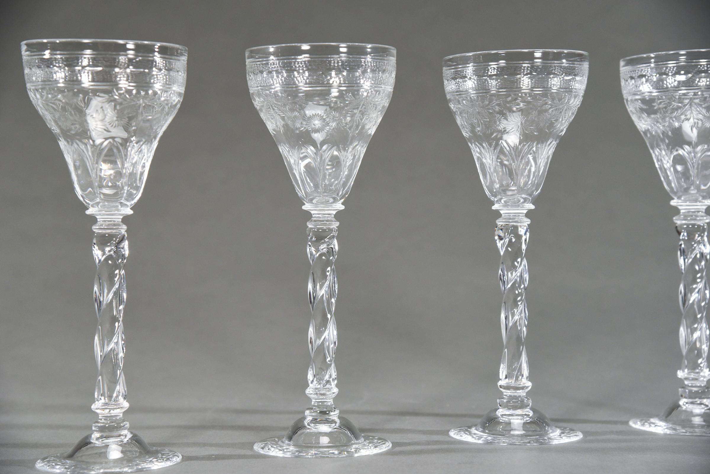One the most dramatic and elegant patterns, this set of 12 Webb goblets will create a one of a kind table setting. Standing 9 3/8