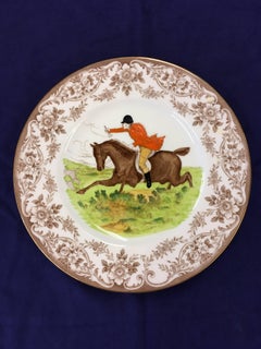 12 Wedgwood Hand-Painted Transferware "Patrician Hunt" Porcelain Display Plates