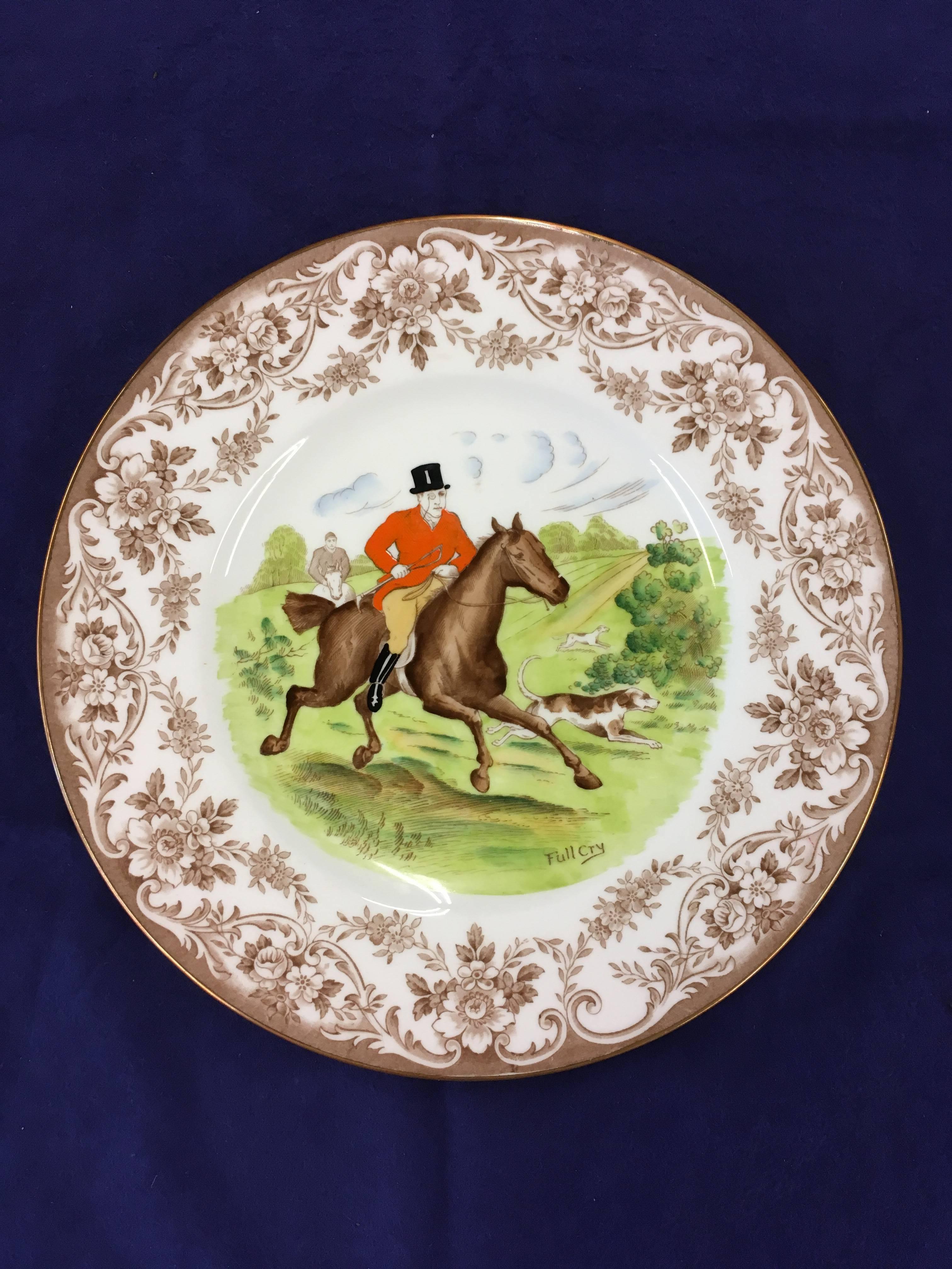 English 12 Wedgwood Hand-Painted Transferware 