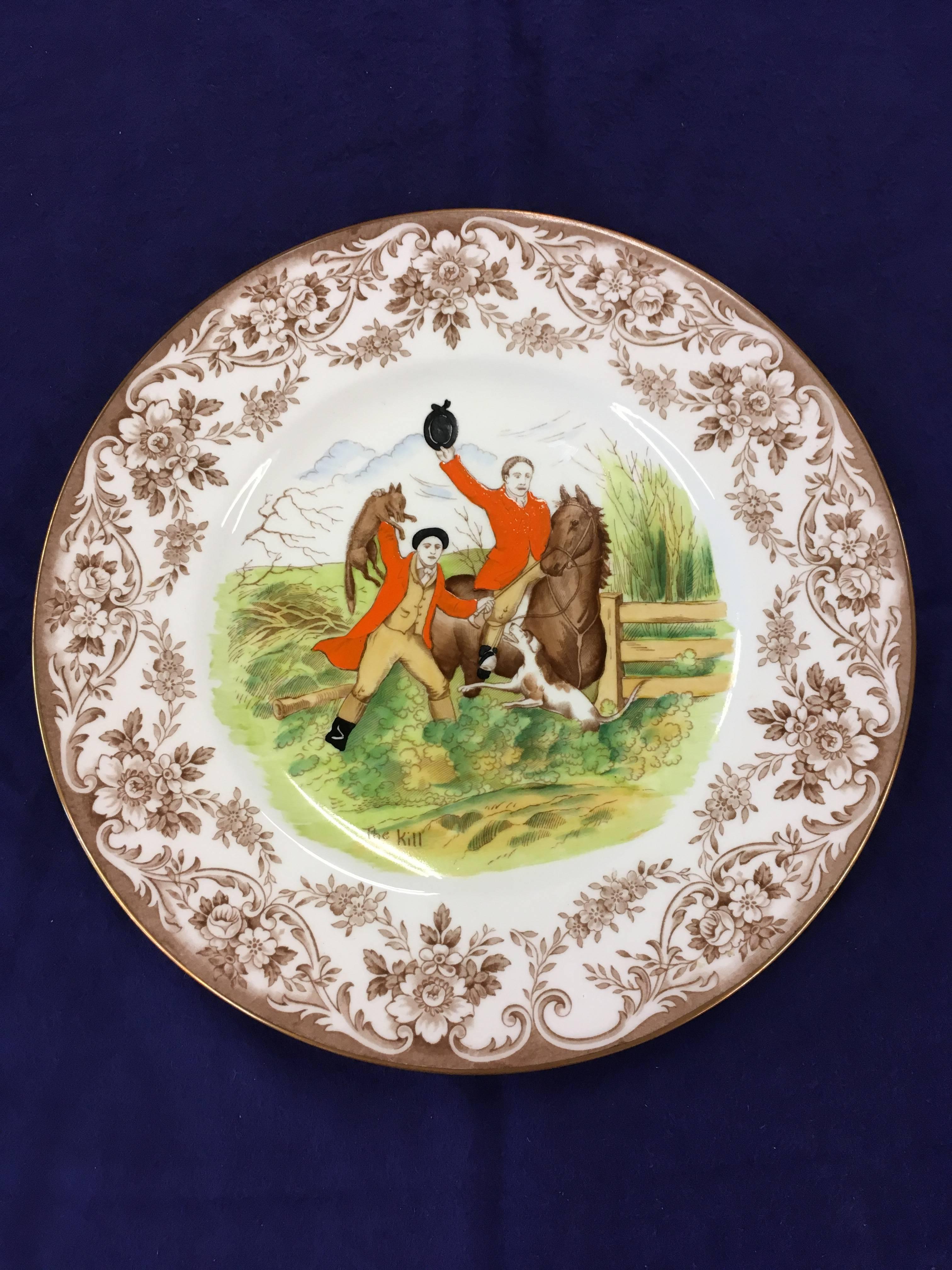 12 Wedgwood Hand-Painted Transferware 