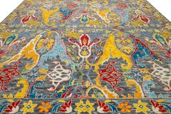 12 x 12 HandCrafted Oushak Style Wool Rug Handmade with Multicolored Design