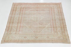 12 x 13 Antique Peach Tabriz Handmade Persian Wool Rug with Floral Pattern