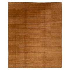 12 x 14 Contemporary Designed Tibetan Wool & Silk Rug In Goldern Brown