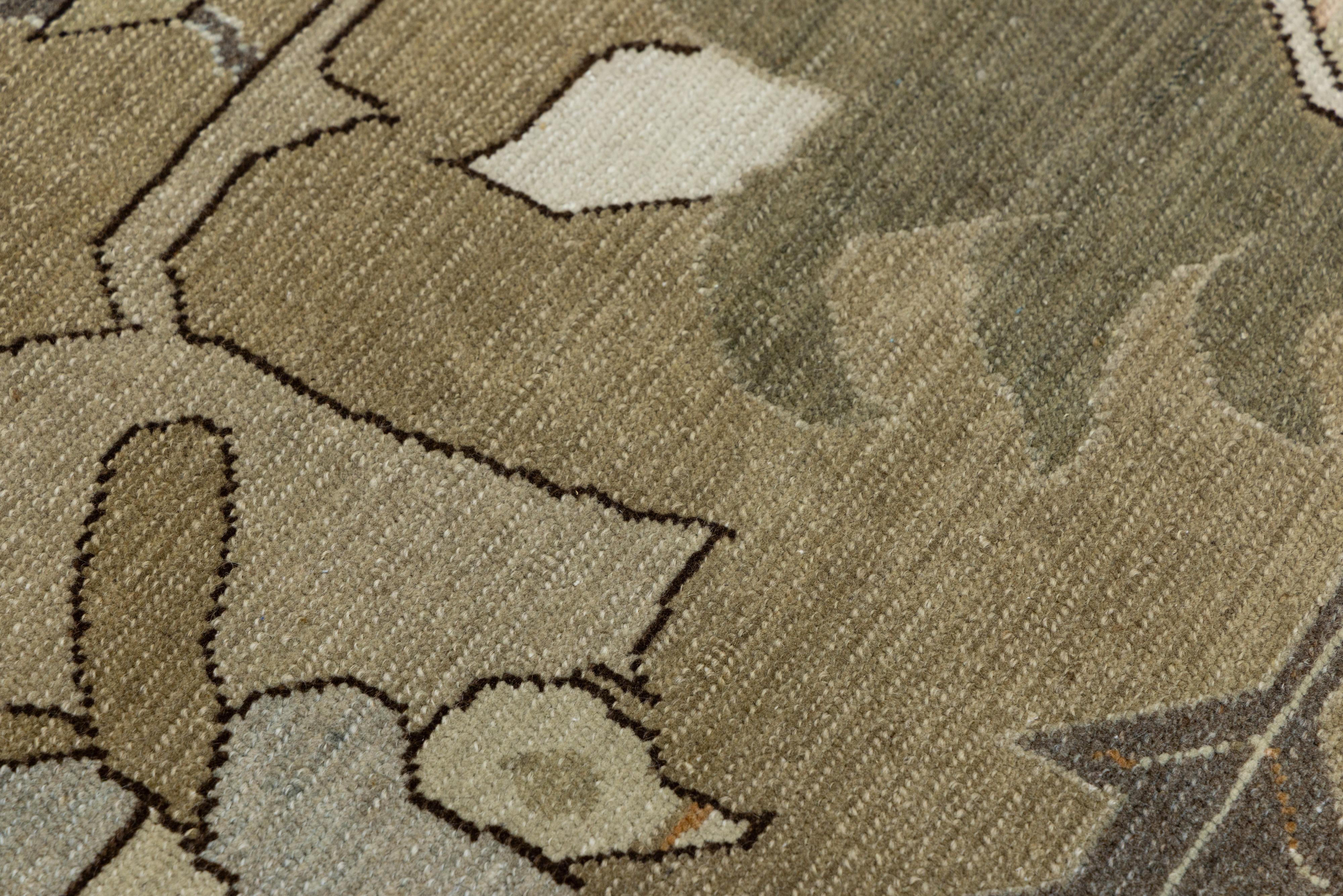 12 x 15 Antiker Malayer Teppich aus persischer Wolle  In erdigen Tönen mit Rankenmotiven im Angebot 5