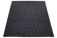 12 x 15 Contemporary Hand Loom Wool Rug In Gray With Abstract Design