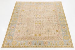 12 x 15 Tappeto di lana in stile Khotan di design moderno in beige
