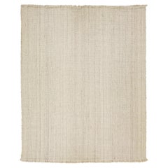 12 x 15  Modern Flatweave Beige Wool rug With Geometric Design