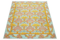 12 x 15 Modern Oushak Style Wool Rug In Light Blue Features Allover Pattern