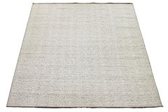 12 x 15 Organic Modern Flatweave Designed Wool rug In Brown and Ivory