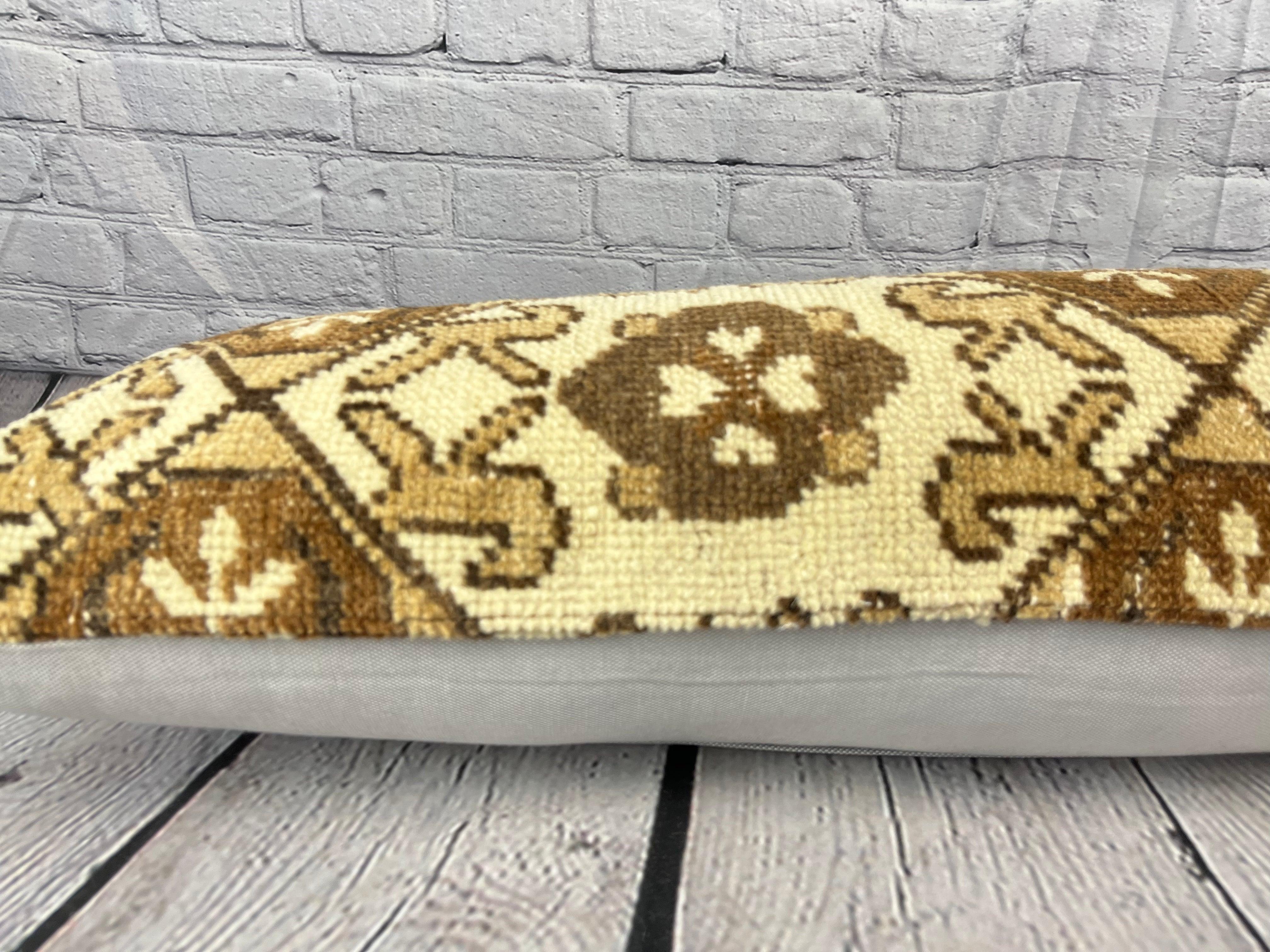 Annodato a mano 12 x 36 cuscino tappeto lombare Serene Sanctuary Turkish Pillow Cushion Cover #6642 in vendita