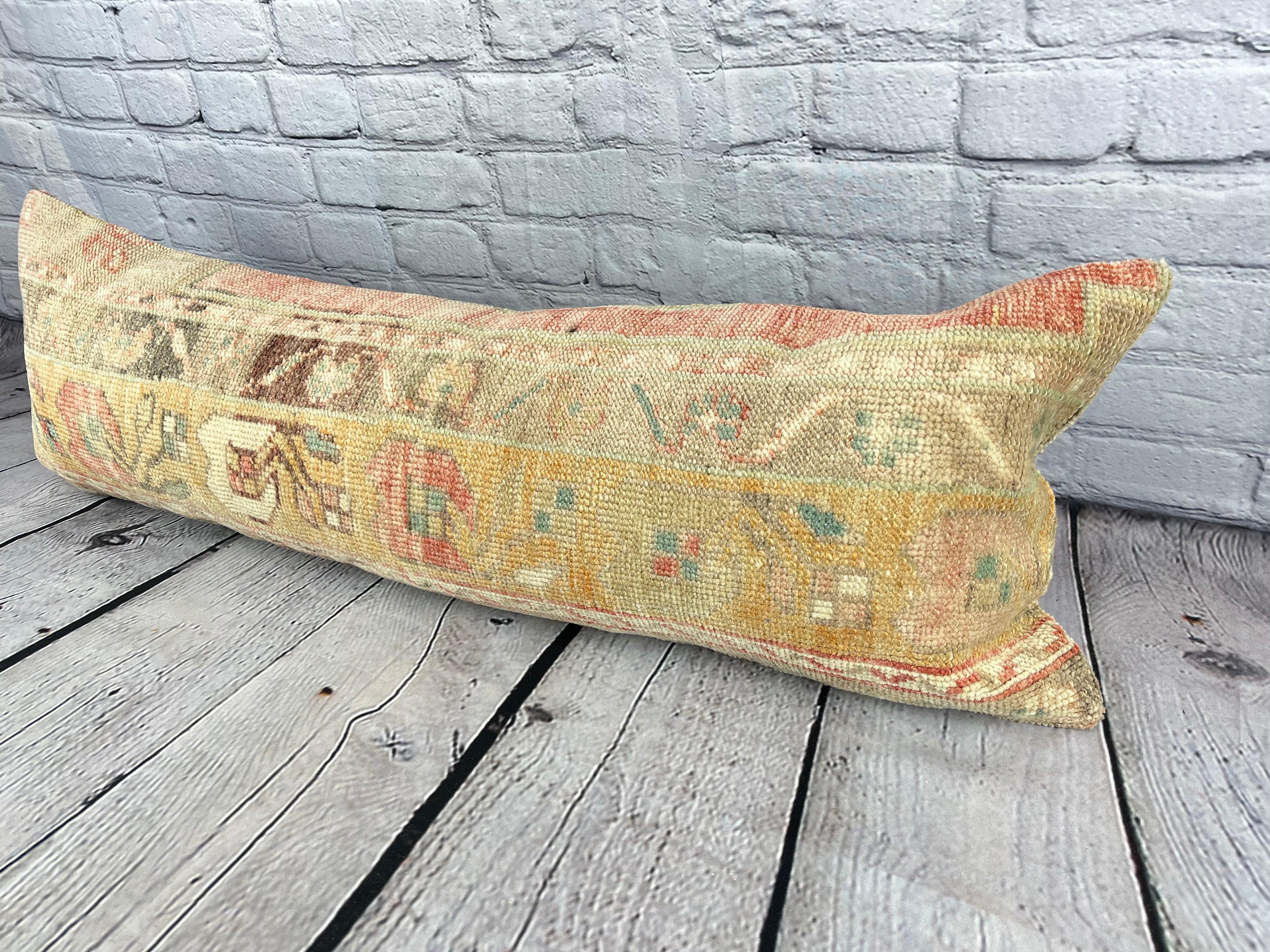 12 x 36 Lumbar Rug Pillow Turkish Essence Turkish Pillow Cushion Cover #6662 Enhance your home decor with our Lumbar Rug Pillow Turkish Rug Cushion. This exquisite pillow cover, meticulously handwoven, brings a touch of elegance and cultural
