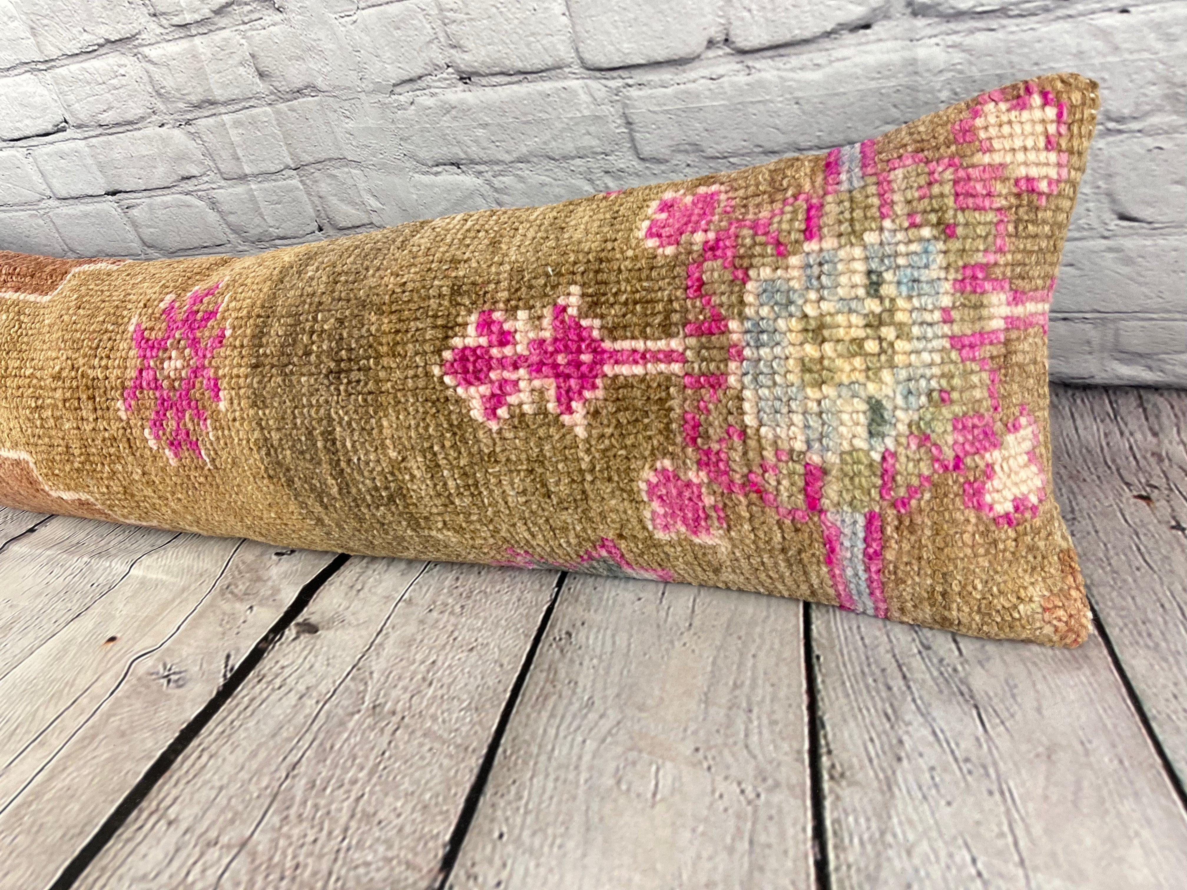 12 x 46 Lumbar Rug Pillow Eastern Extravagance Turkish Pillow Cushion Cover #7498 Enhance your home decor with our Lumbar Rug Pillow Turkish Rug Cushion. This exquisite pillow cover, meticulously handwoven, brings a touch of elegance and cultural