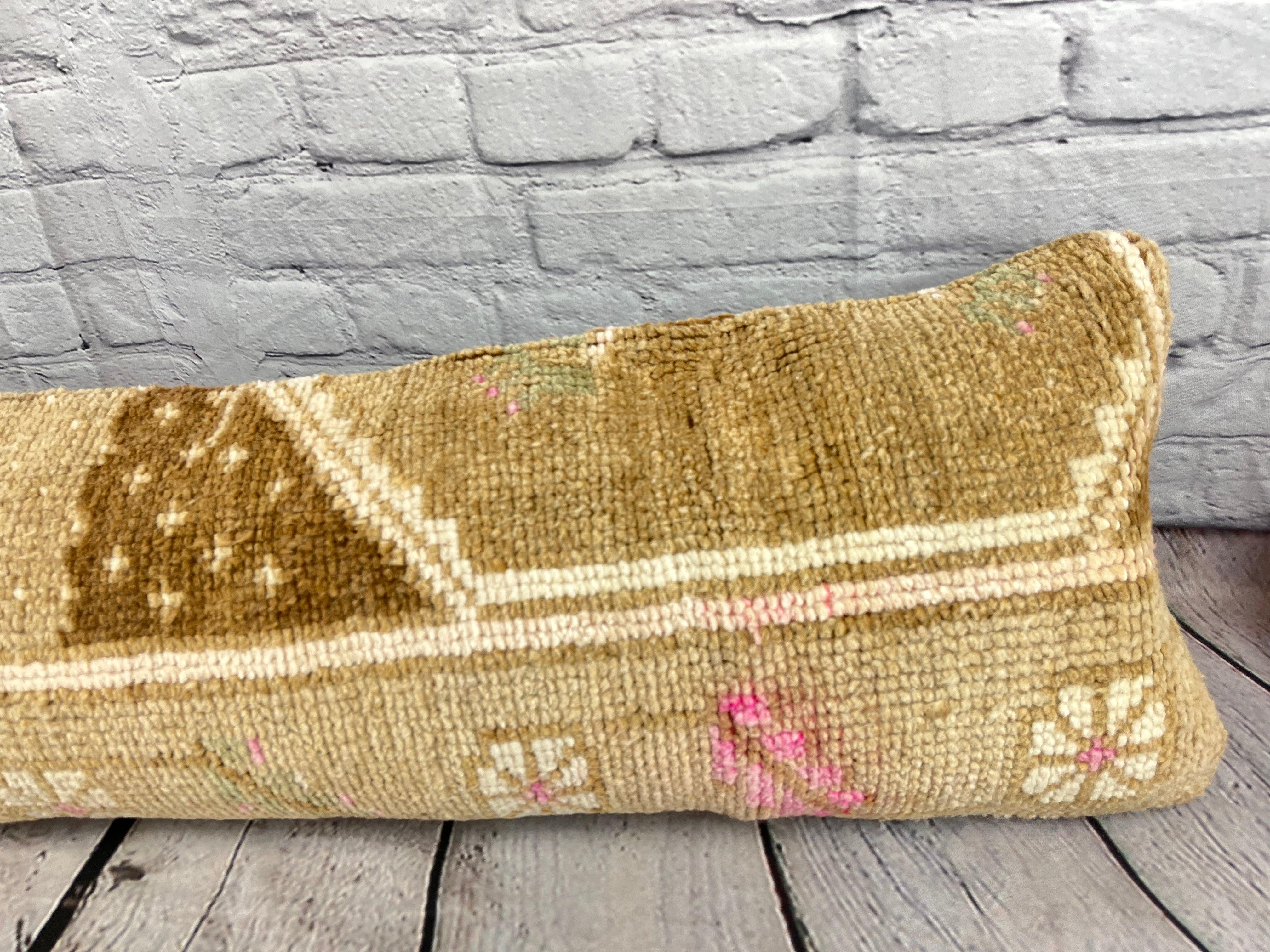 Annodato a mano 12 x 46 Tappeto Lombare Decorazioni Esotiche Cuscino Turco Copricuscino #7557 in vendita