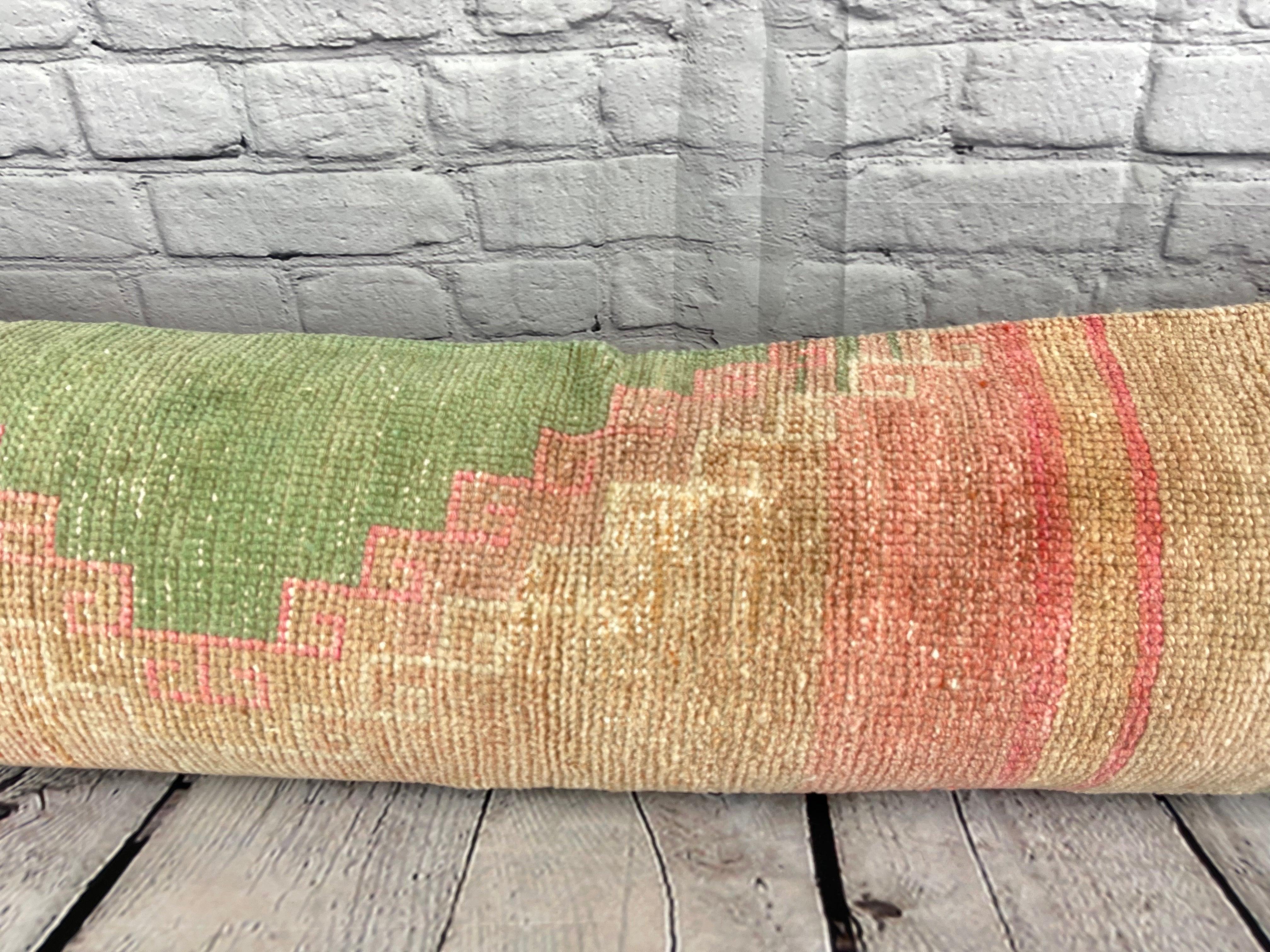 Annodato a mano 12 x 46 cuscino tappeto lombare Anatolian Nook Turkish Pillow Cushion Cover #7758 in vendita