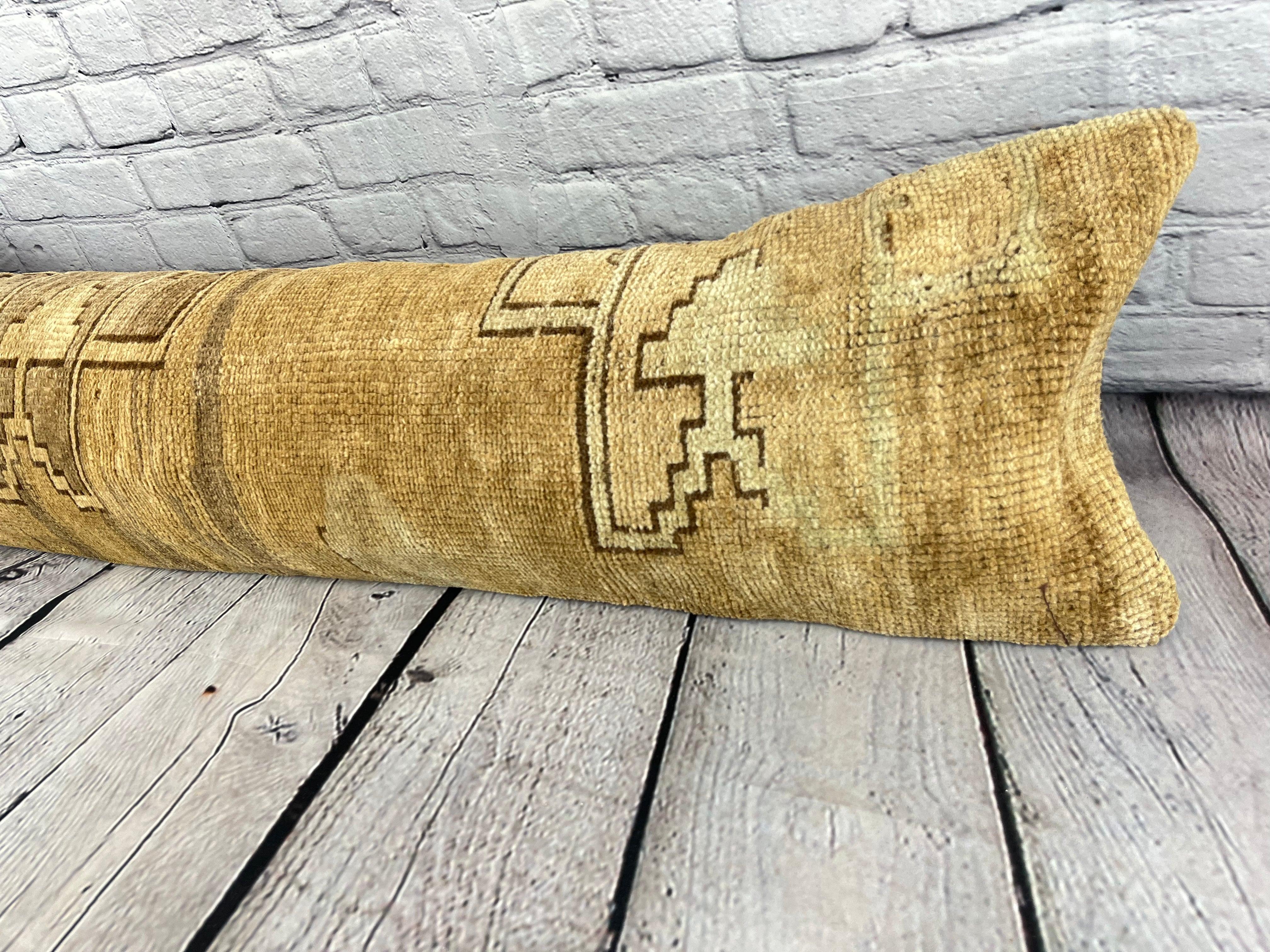 12 x 46 Lumbar Rug Pillow Bliss Haven Turkish Pillow Cushion Cover #7740 Enhance your home decor with our Lumbar Rug Pillow Turkish Rug Cushion. This exquisite pillow cover, meticulously handwoven, brings a touch of elegance and cultural heritage to