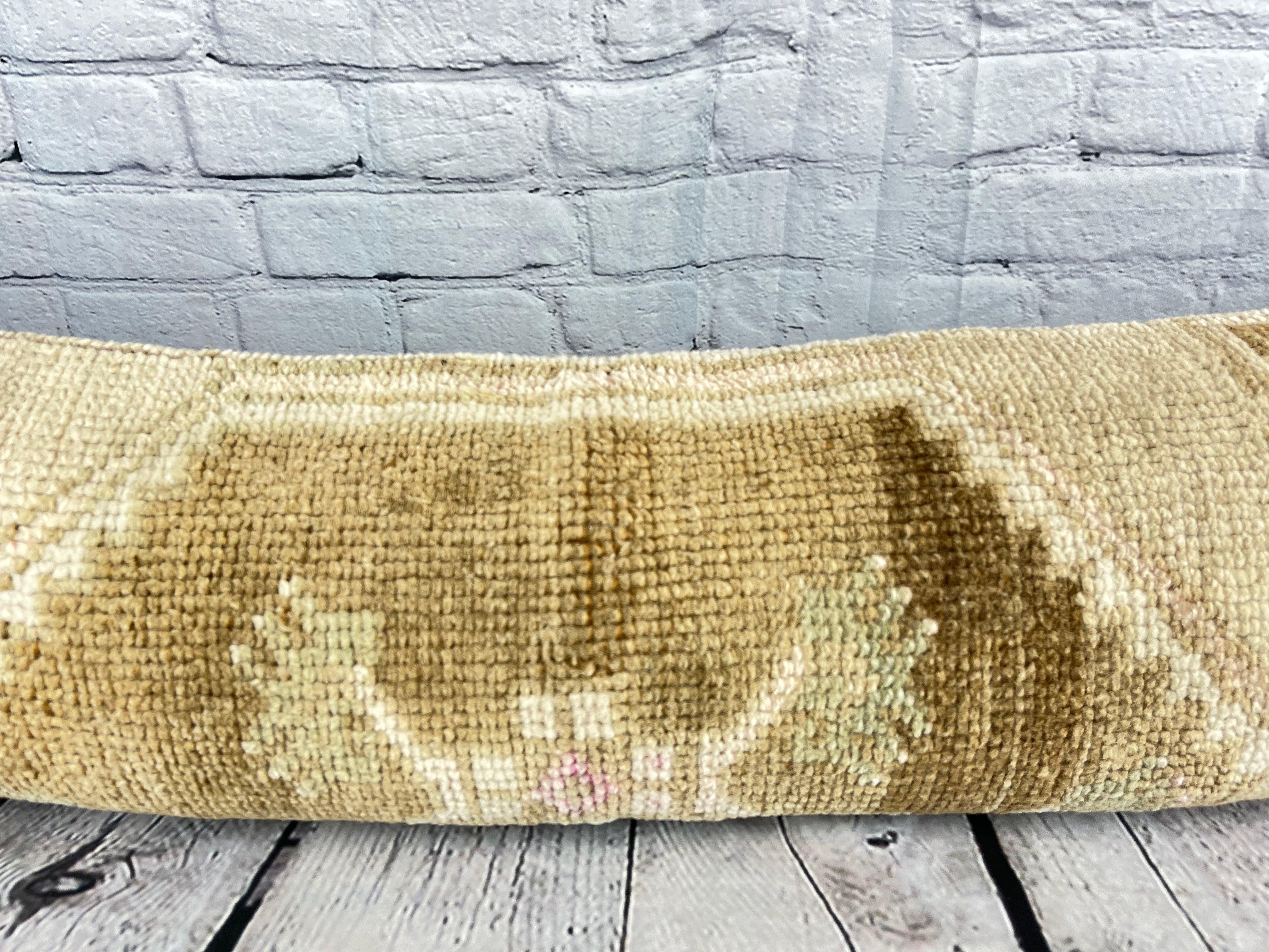 Annodato a mano 12 x 46 Cuscino Tappeto Lombare Cappadocian Zen Turkish Pillow Cushion Cover #7502 in vendita