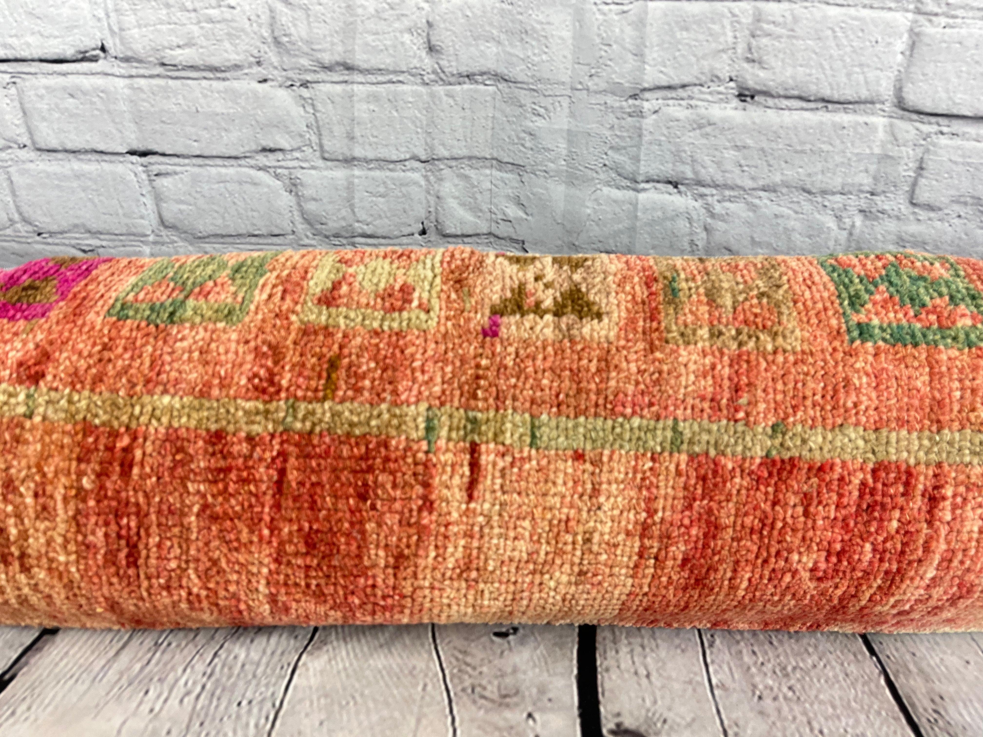 12 x 46 Almohada Alfombra Lumbar Colorida Tradición Turca Funda de Cojín #7510 Anudado a mano en venta