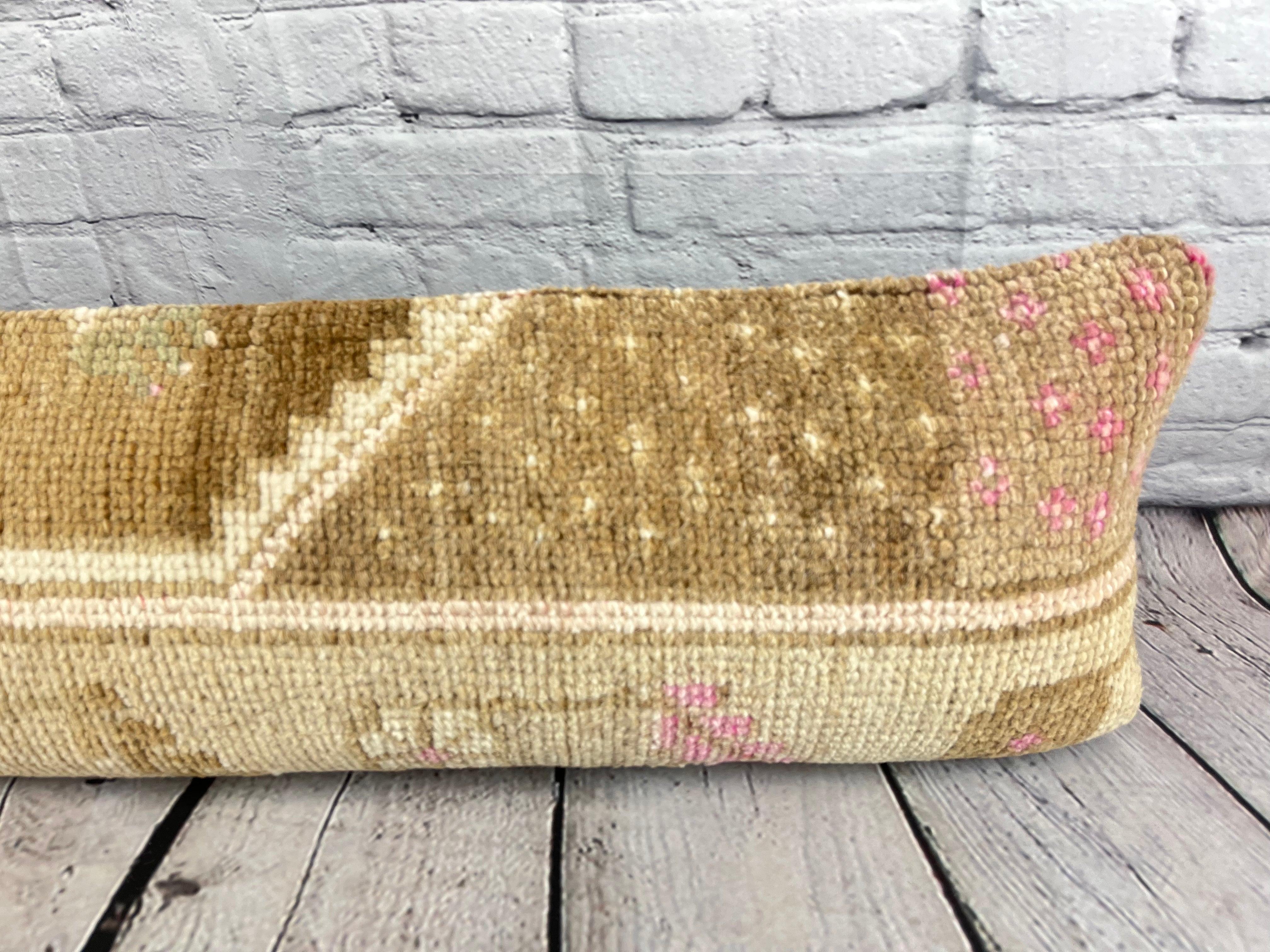 Noué à la main 12 x 46 Tapis Lombaire Coussin Décoratif Opulence Turc Coussin Housse #7536 en vente