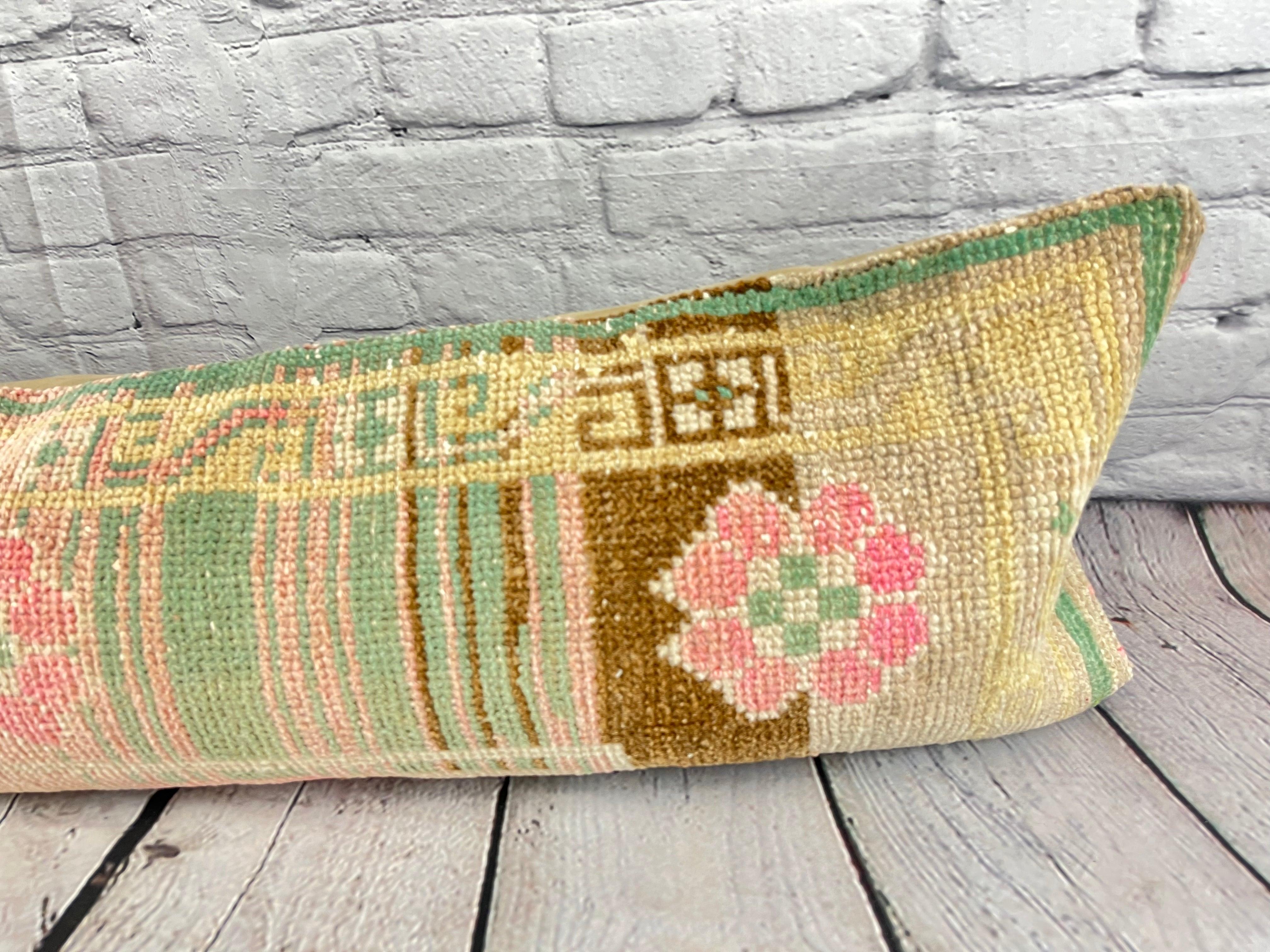 Turc Coussin d'oreiller Tapis lombaire Opulence orientale 12 x 46 #7777 en vente