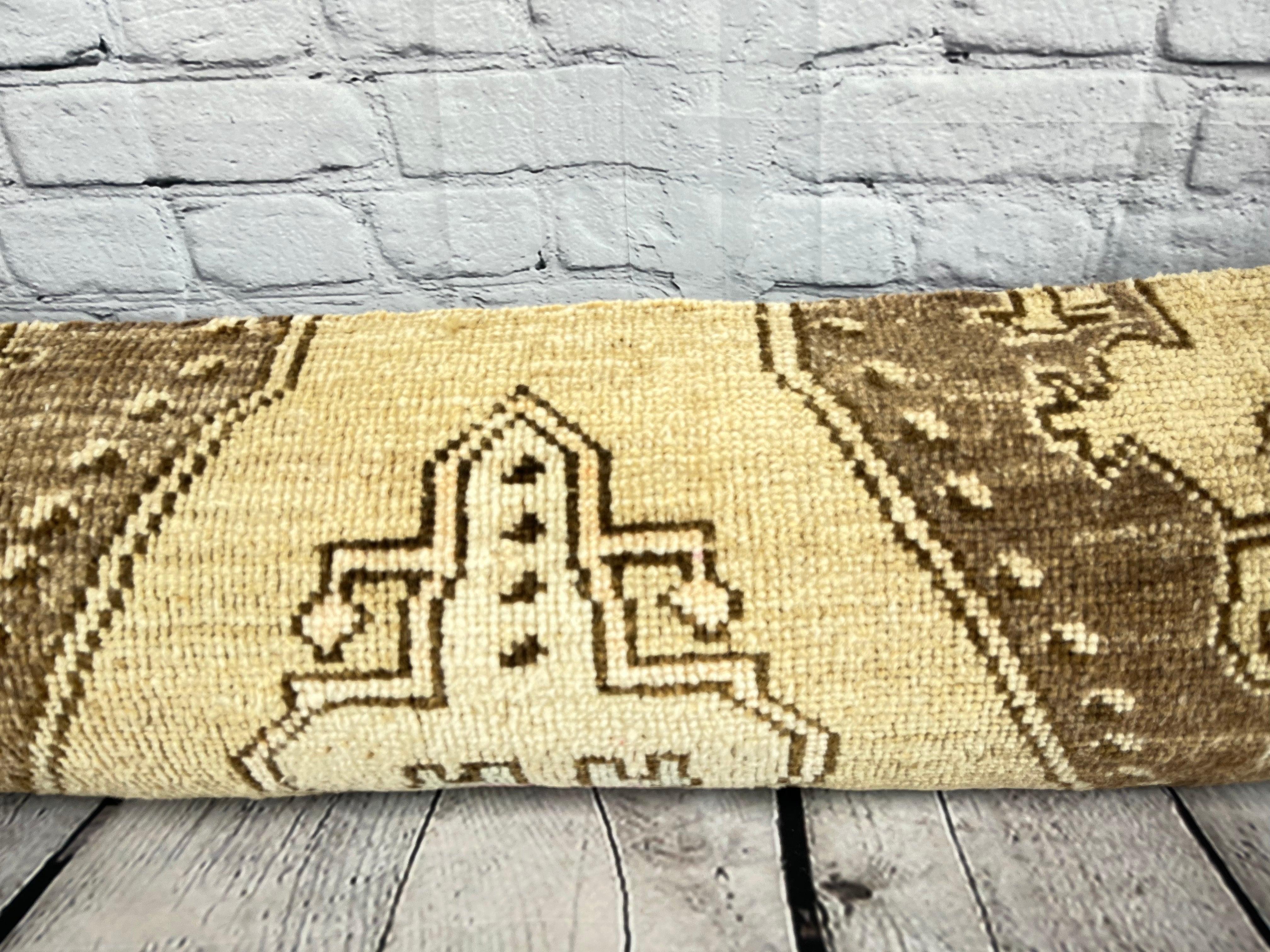 Annodato a mano 12 x 46 Cuscino per tappeto lombare Cuscino orientale romantico turco Copricuscino #7562 in vendita