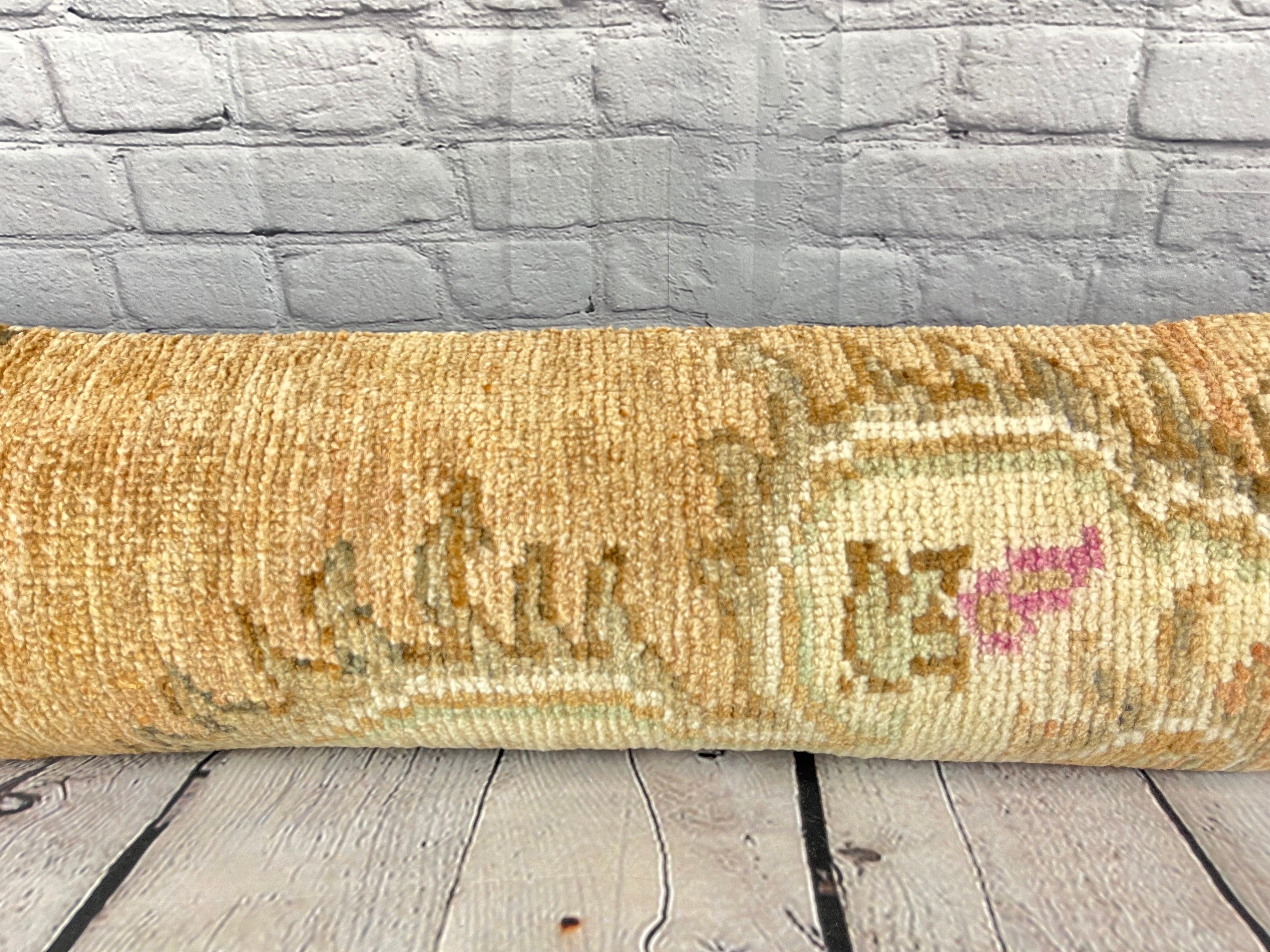 Noué à la main Tapis lombaire brodé de coussins de luxe turcs 12 x 46 #7541 en vente