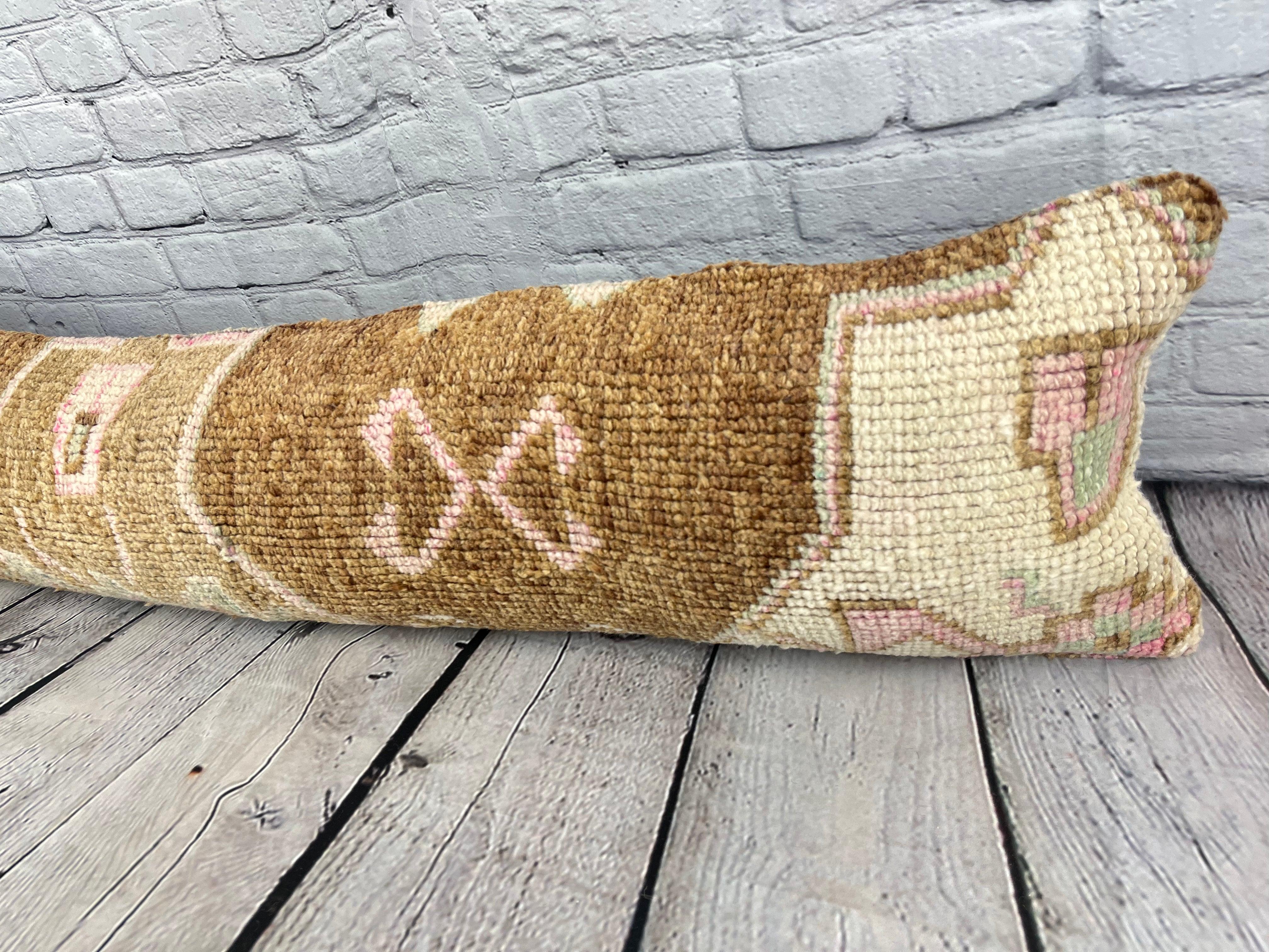 12 x 46 Lumbar Rug Pillow Golden Horizon Turkish Pillow Cushion Cover #7577 Enhance your home decor with our Lumbar Rug Pillow Turkish Rug Cushion. This exquisite pillow cover, meticulously handwoven, brings a touch of elegance and cultural heritage
