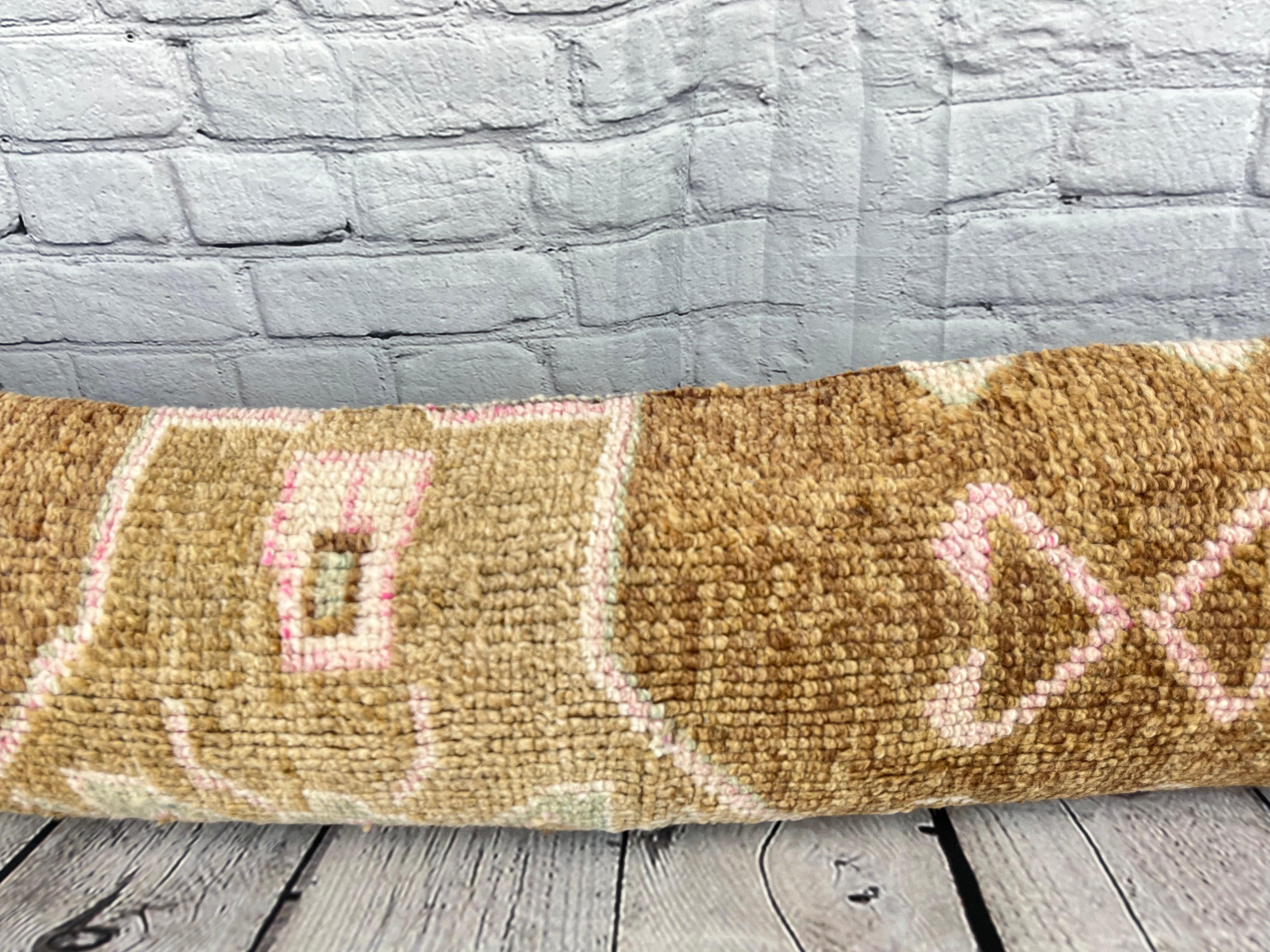 12 x 46 Lumbar Rug Pillow Golden Horizon Turkish Pillow Cushion Cover #7577 In New Condition For Sale In Houston, TX