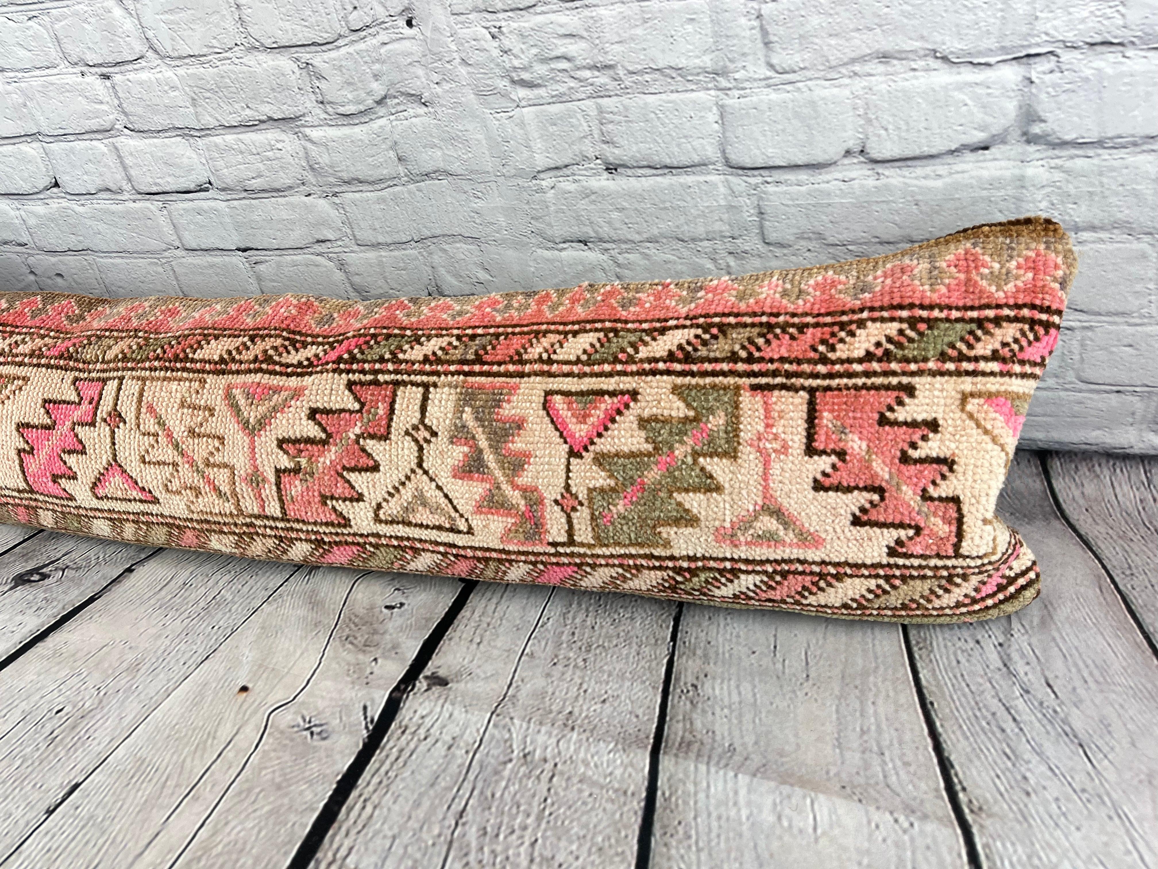 12 x 46 Lumbar Rug Pillow Istanbul Harmony Turkish Pillow Cushion Cover #7792 Enhance your home decor with our Lumbar Rug Pillow Turkish Rug Cushion. This exquisite pillow cover, meticulously handwoven, brings a touch of elegance and cultural
