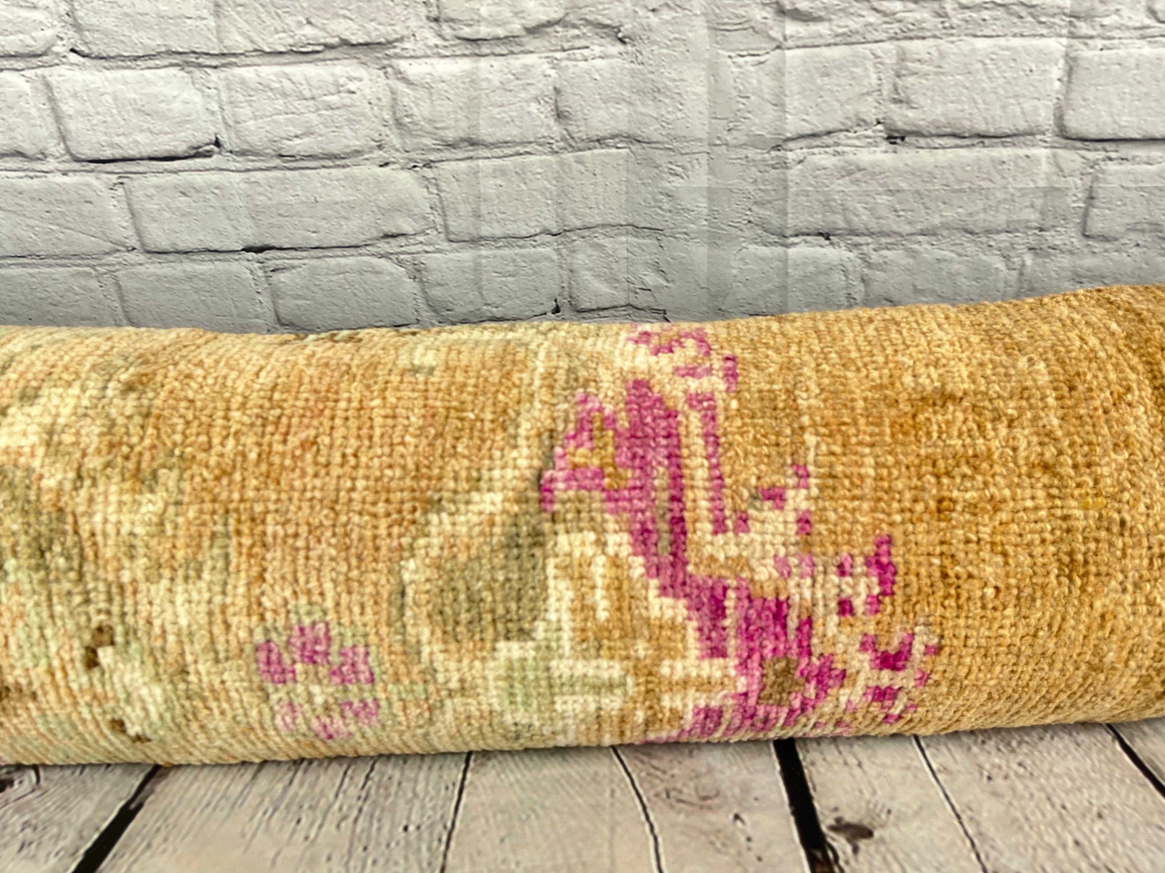 12 x 46 Lumbar Rug Pillow Lush Comfort Turkish Pillow Cushion Cover #7537 In New Condition For Sale In Houston, TX