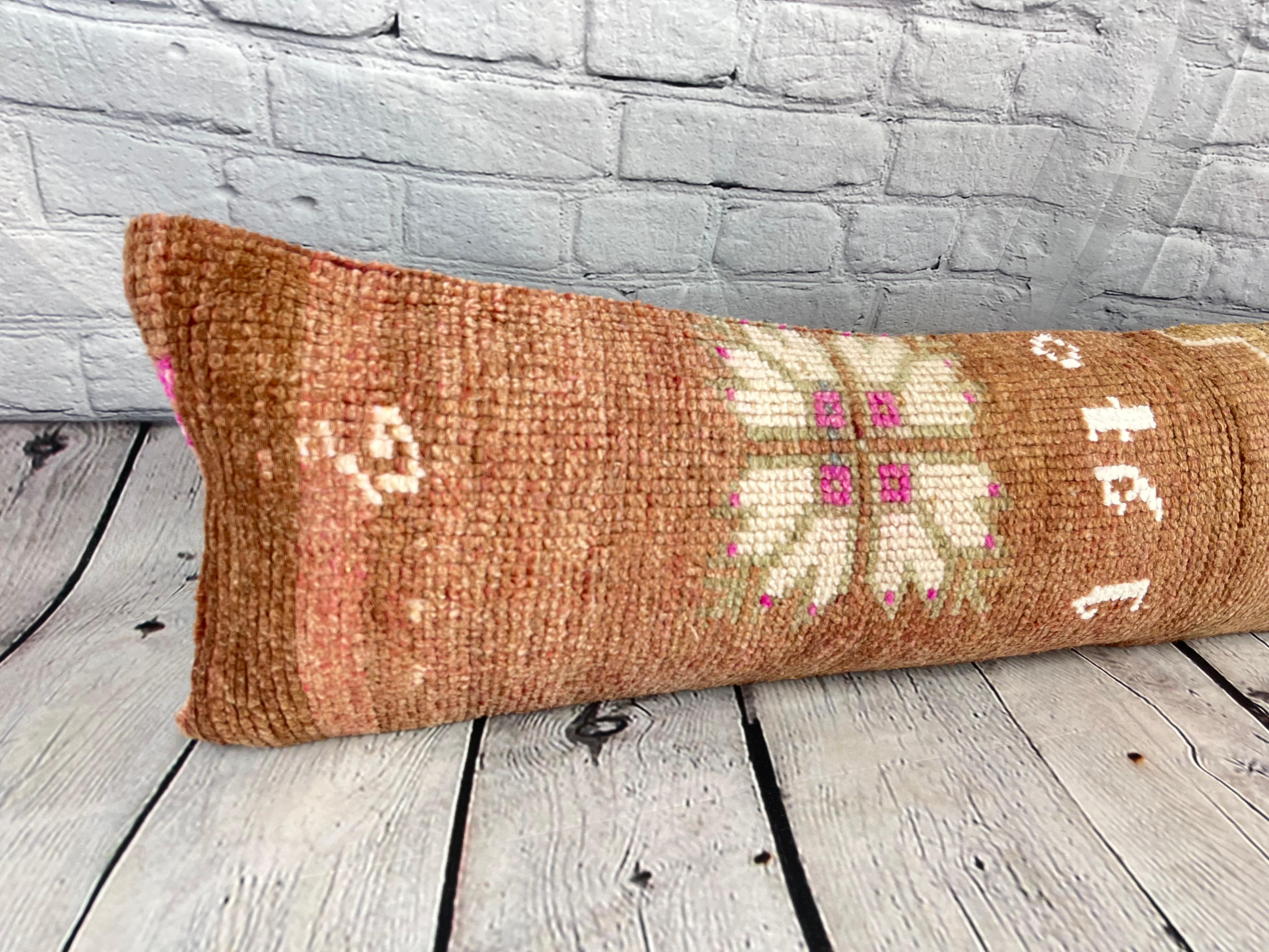 12 x 46 Lumbar Rug Pillow Nomadic Comfort Turkish Pillow Cushion Cover #7561 For Sale 1