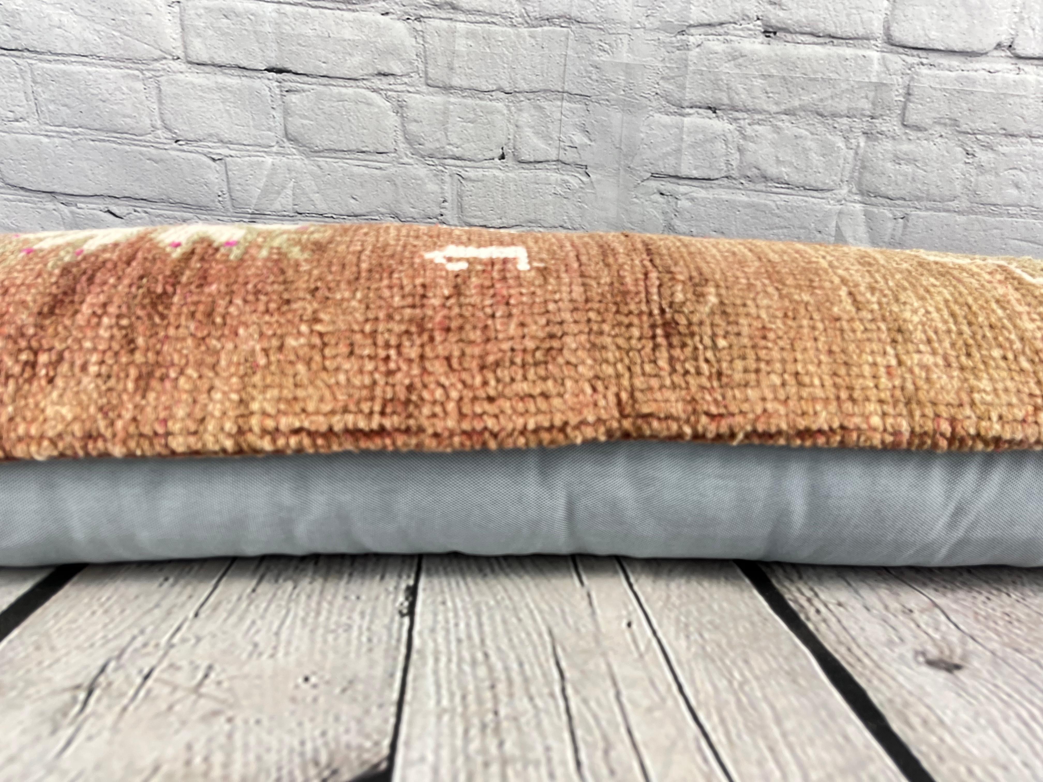 12 x 46 Lumbar Rug Pillow Nomadic Comfort Turkish Pillow Cushion Cover #7561 For Sale 2