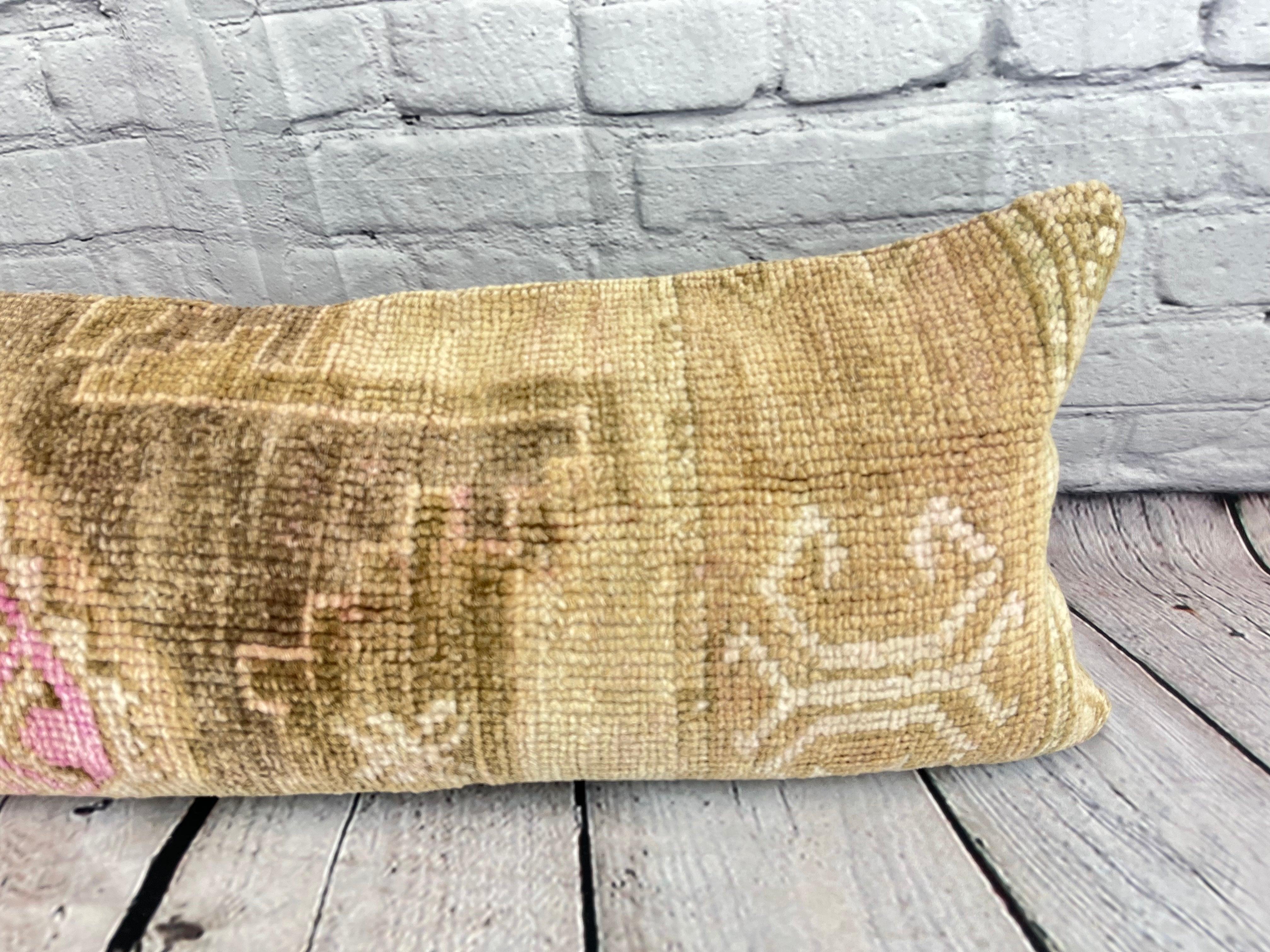 Noué à la main 12 x 46 Tapis Lombaire Oreiller Nomade Nommos Turc Housse de Coussin #7763 en vente