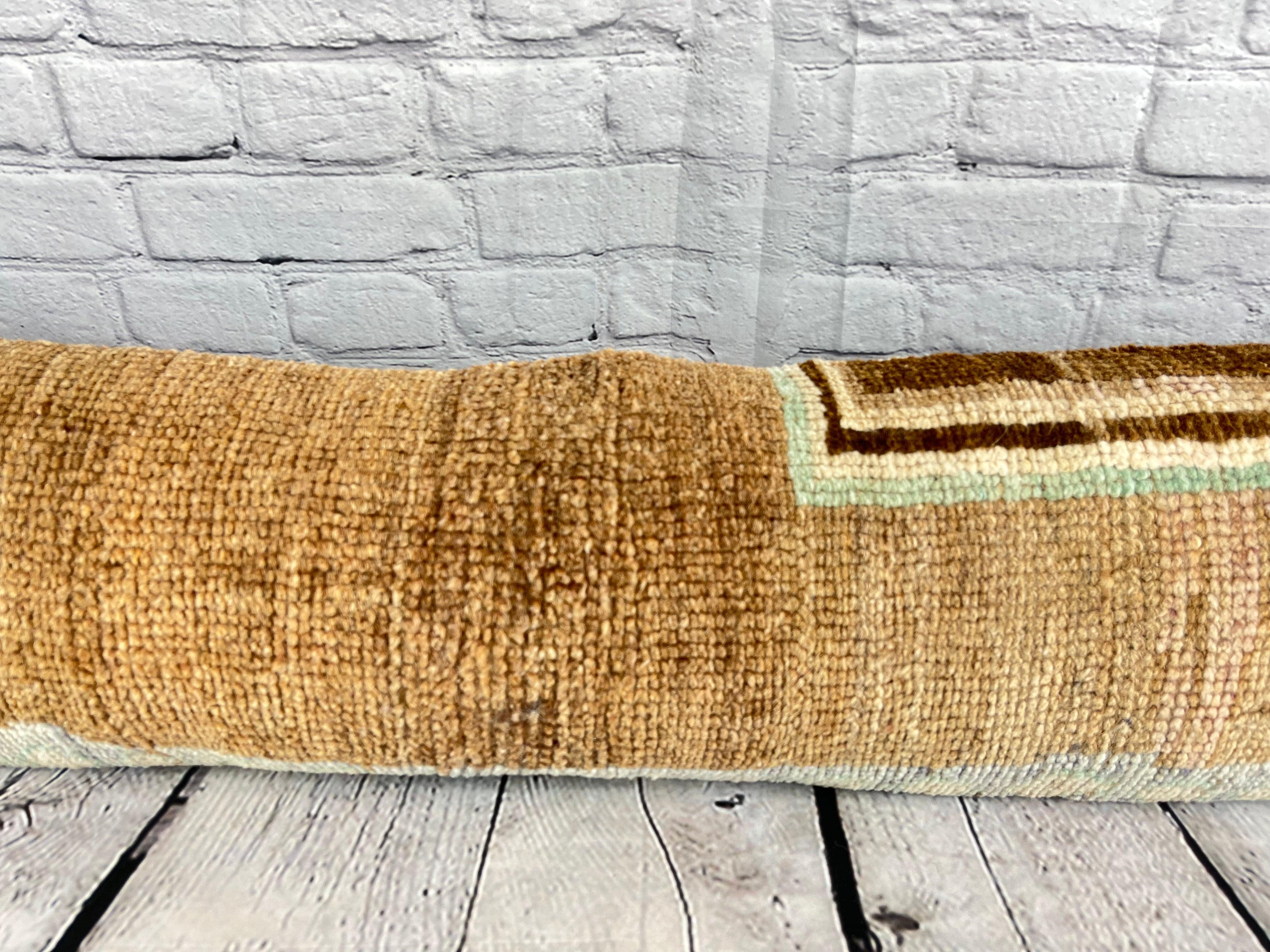 Annodato a mano 12 x 46 Cuscino per tappeto lombare Sultan's Haven Turkish Pillow Cushion Cover #7523 in vendita