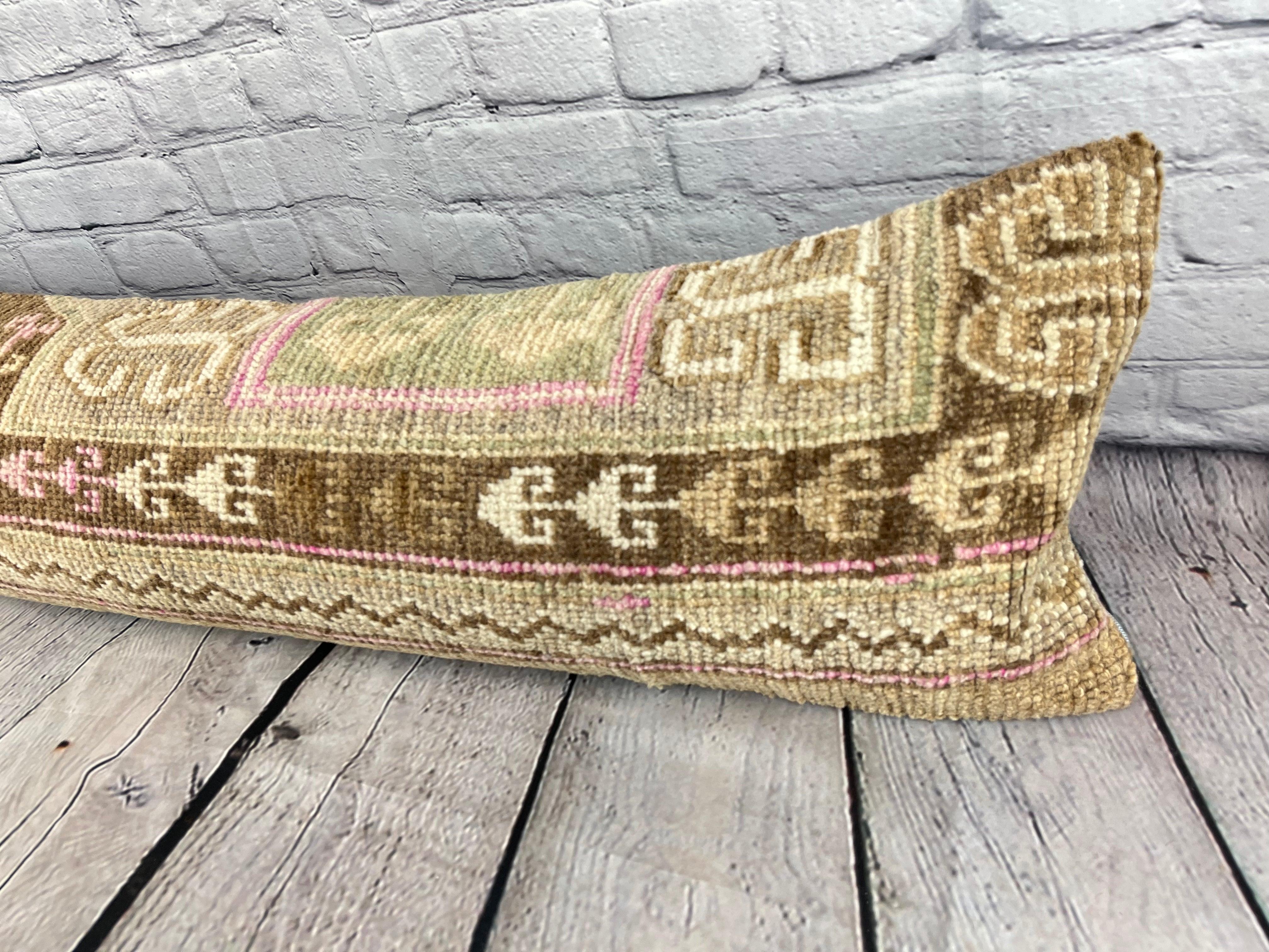 12 x 46 Lumbar Rug Pillow Turkish Tapestry Turkish Pillow Cushion Cover #7546 Enhance your home decor with our Lumbar Rug Pillow Turkish Rug Cushion. This exquisite pillow cover, meticulously handwoven, brings a touch of elegance and cultural