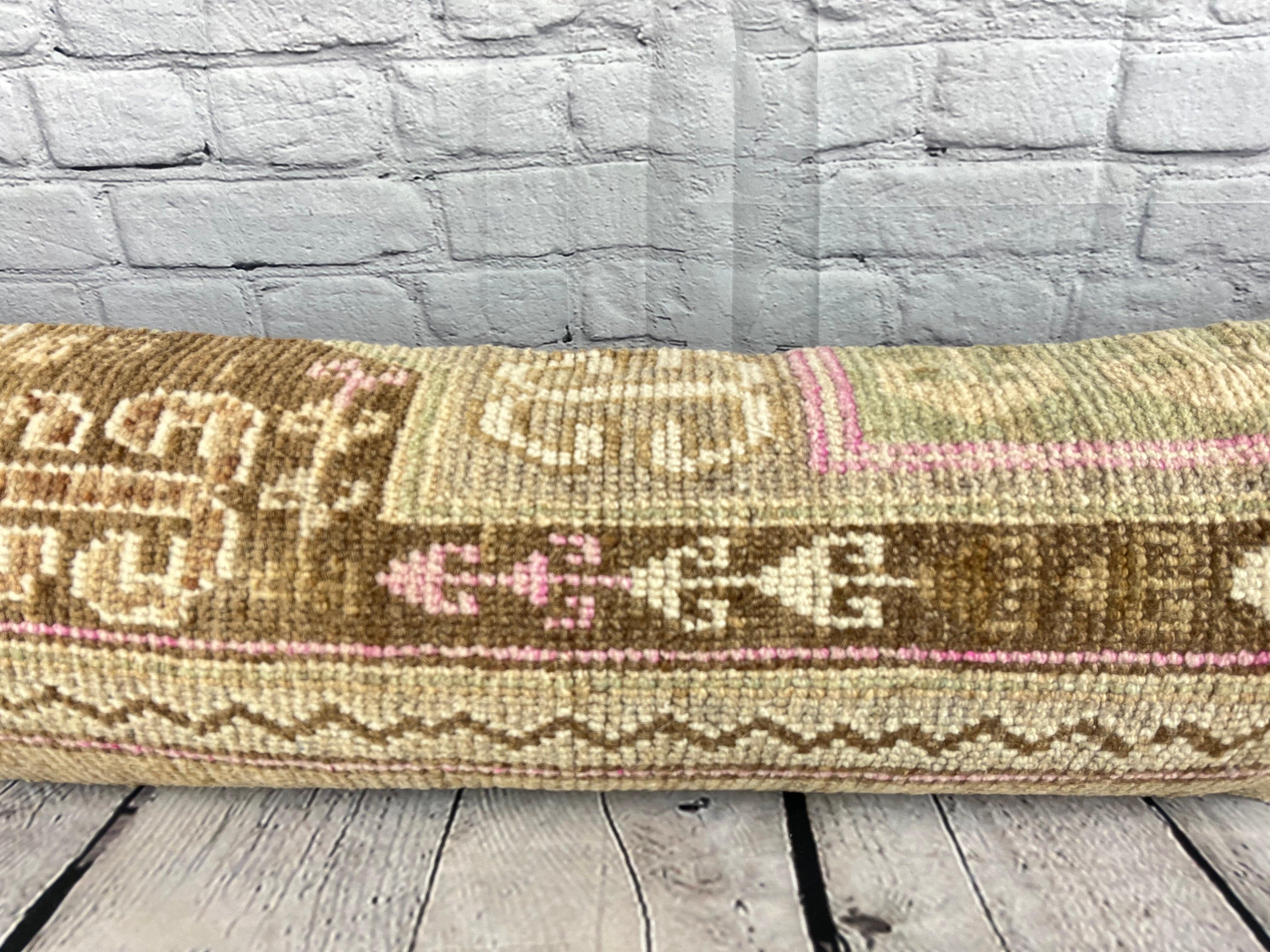 12 x 46 Lumbar Rug Pillow Turkish Tapestry Turkish Pillow Cushion Cover #7546 In New Condition For Sale In Houston, TX