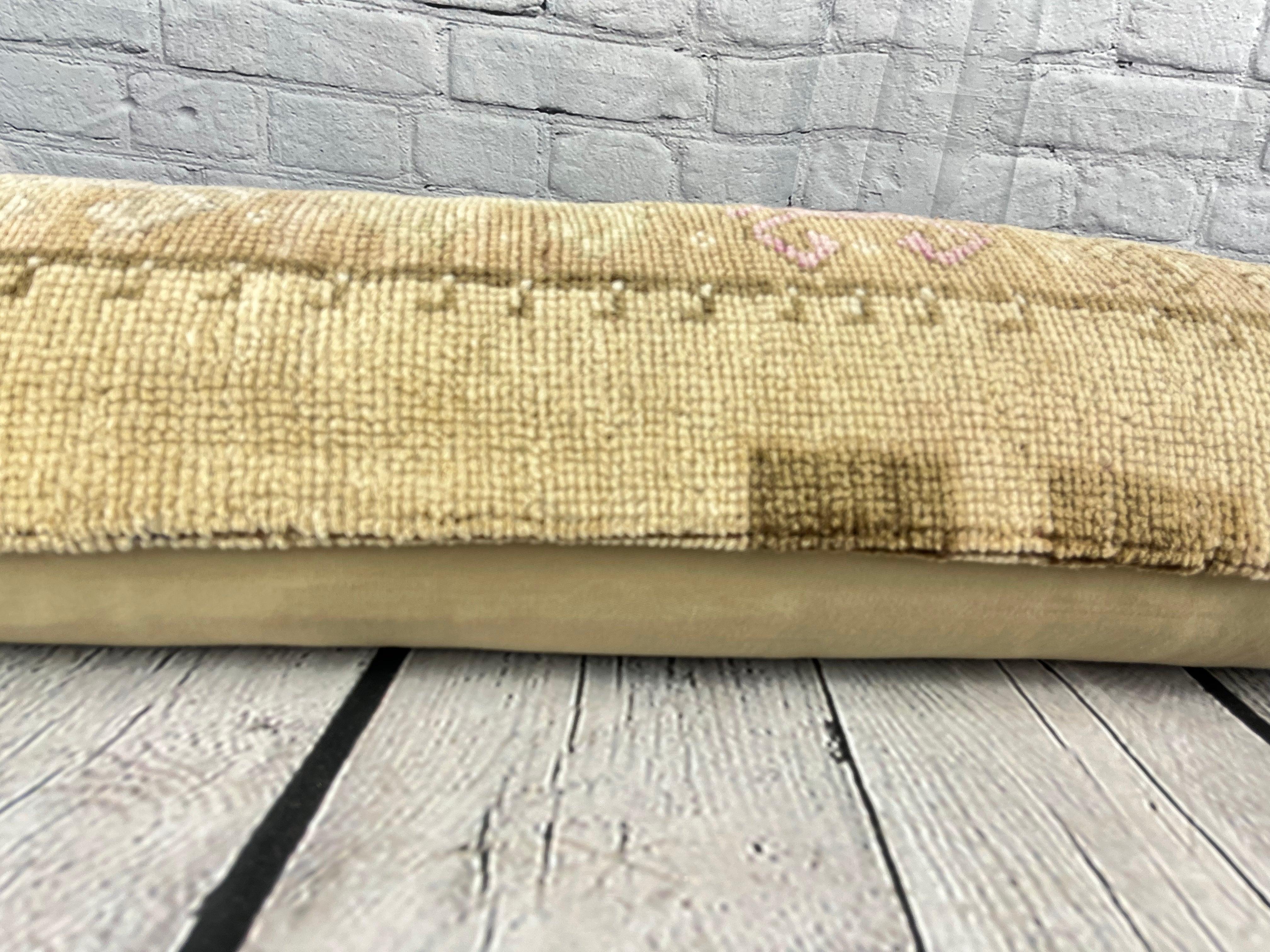 Annodato a mano 12 x 46 Cuscino per tappeto lombare Whispering Retreat Cuscino turco Copricuscino #7750 in vendita