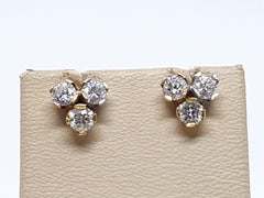 1.20 Carat 3 Color Gold Stud Studs Earrings