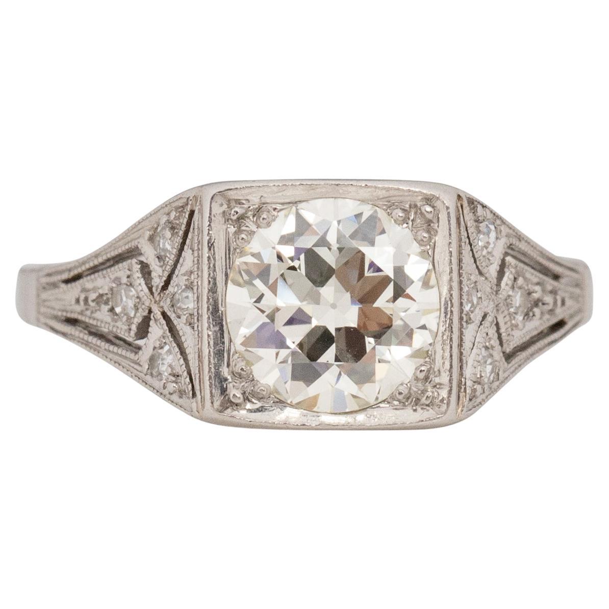 1,20 Karat Art Deco Diamant Platin Verlobungsring
