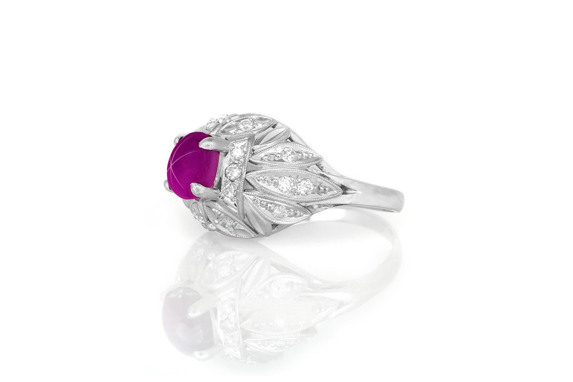 Women's 1.20 Carat Art Deco Ruby Ring