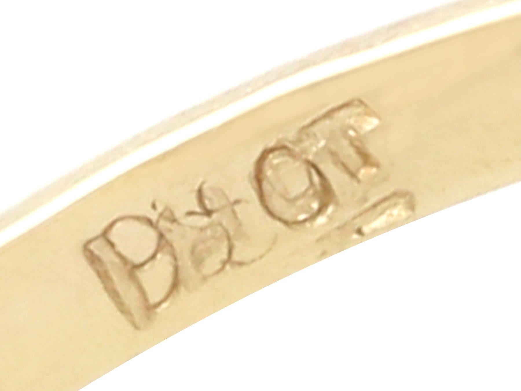 1.20 Carat Basaltic Sapphire 0.54 Carat Diamond, 18k Yellow Gold Ring Circa 1935 For Sale 3