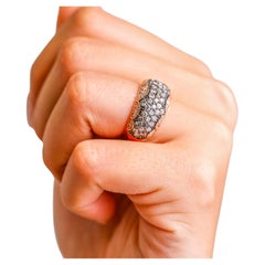 1.20 Carat Black Diamond 0.50 Ct Diamond 14 Karat Rose Gold Band Ring