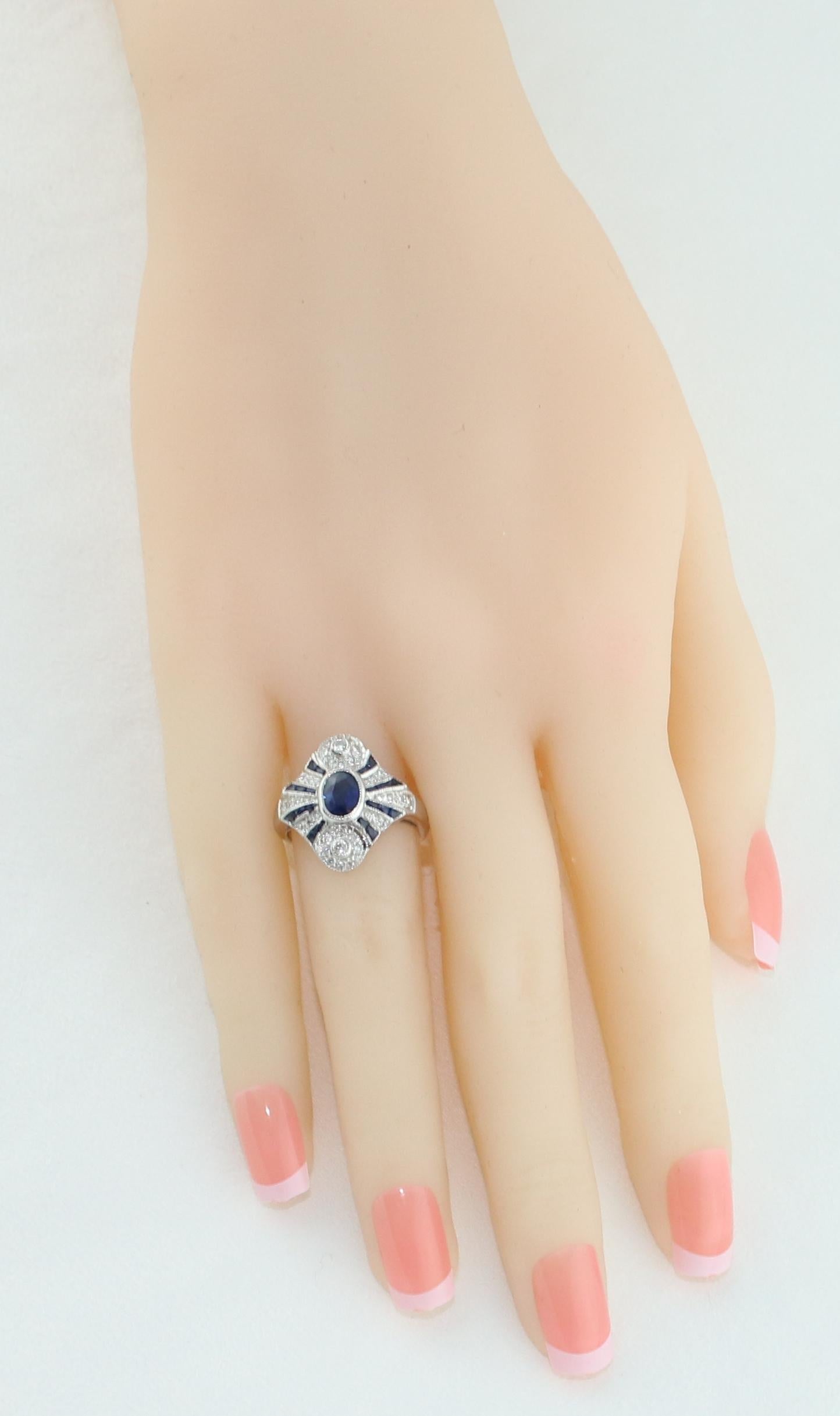 Goldring mit 1,20 Karat blauem Saphir und Diamant im Zustand „Neu“ im Angebot in New York, NY