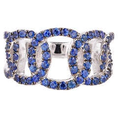 1.20 Carat Blue Sapphire Ring in 14 Karat White Gold