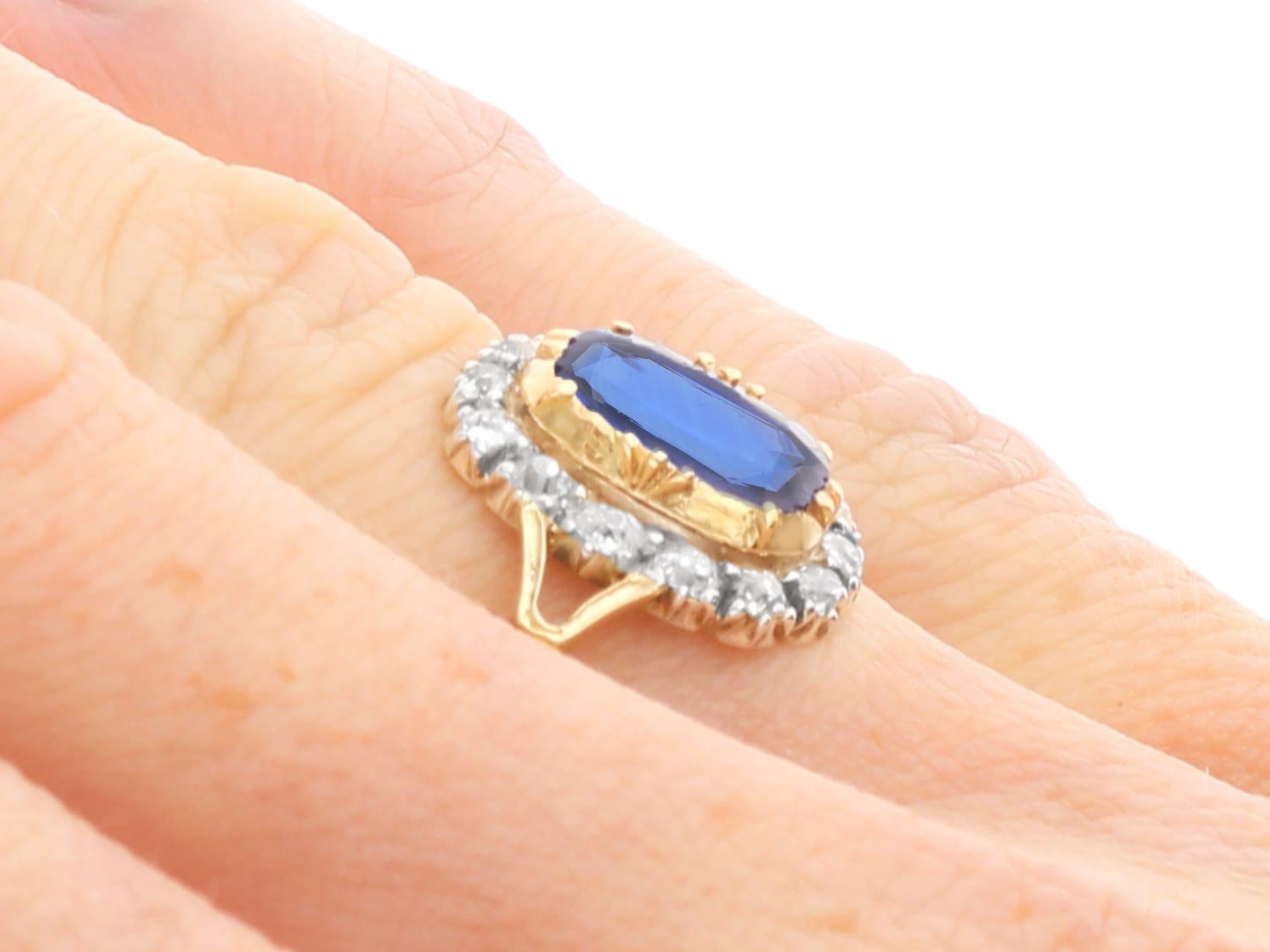Bague en or jaune 18 carats avec saphir birman de 1,20 carat et diamants de 0,56 carat, c. 1915 en vente 3
