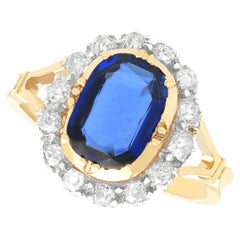 Zafiro birmano de 1,20 quilates Diamante de 0,56 quilates Anillo de oro amarillo de 18 quilates Circa 1915